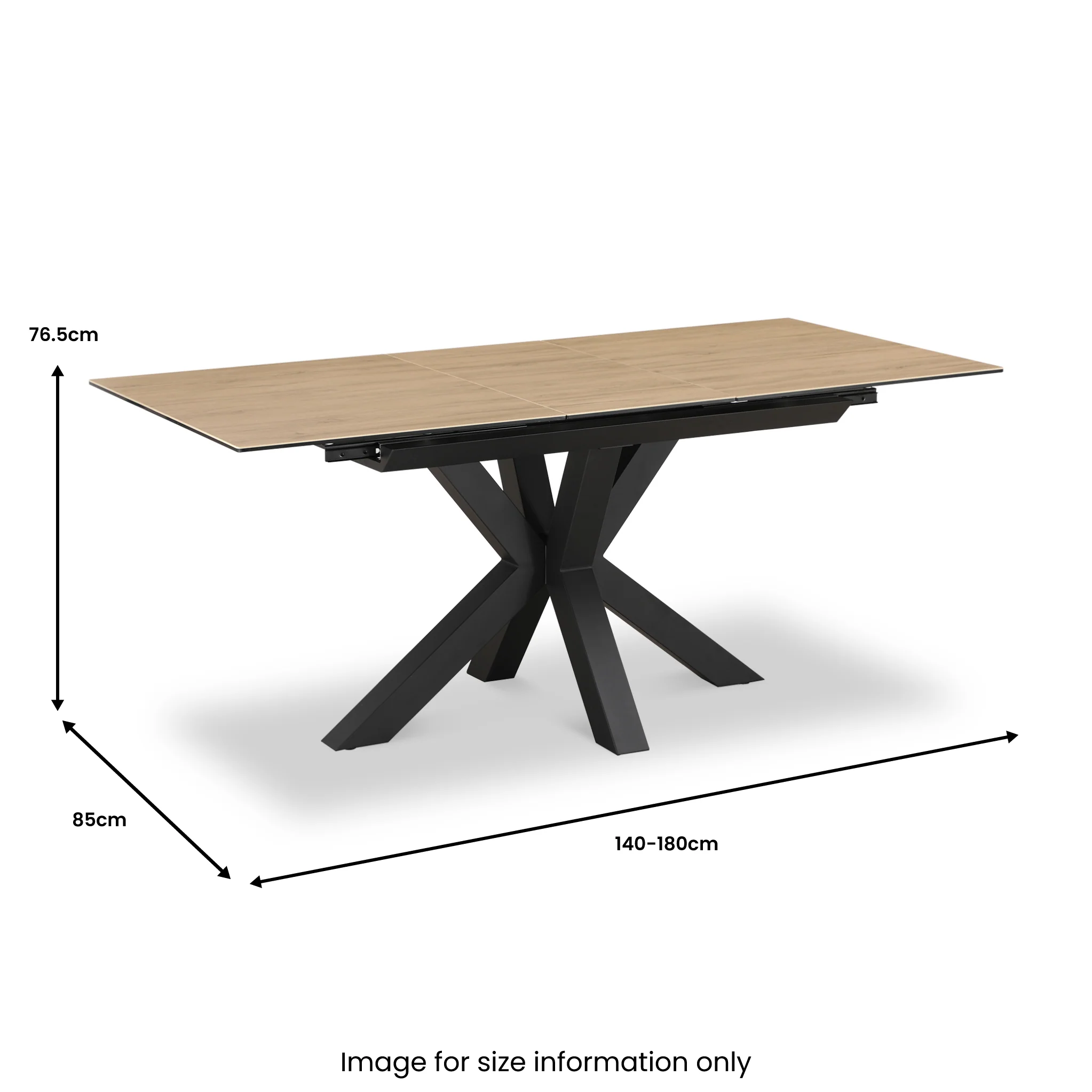 Jara Wood 140-180cm Extending Ceramic Dining Table - Image 7