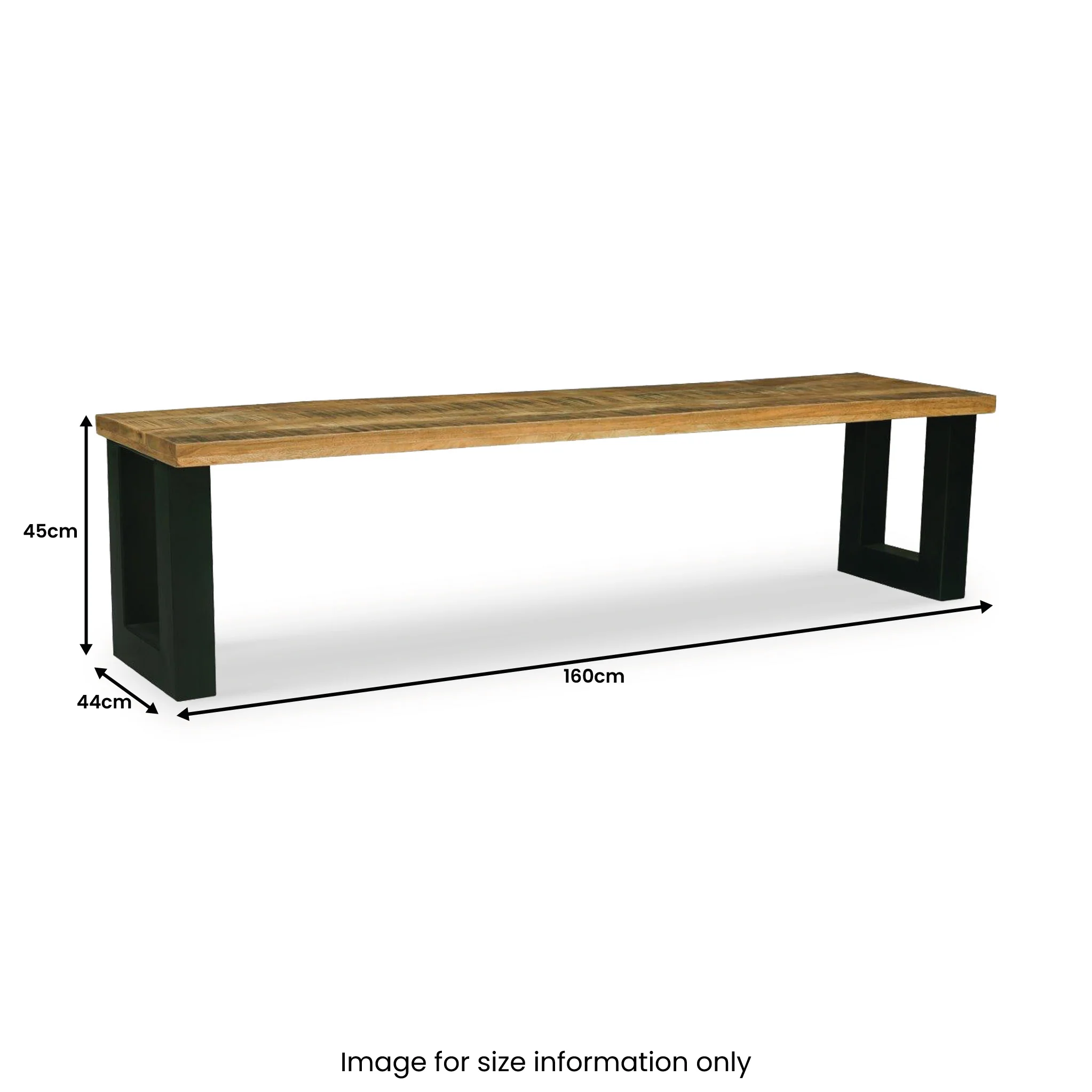Jaxon Mango Wood 160cm Dining Bench - Image 5