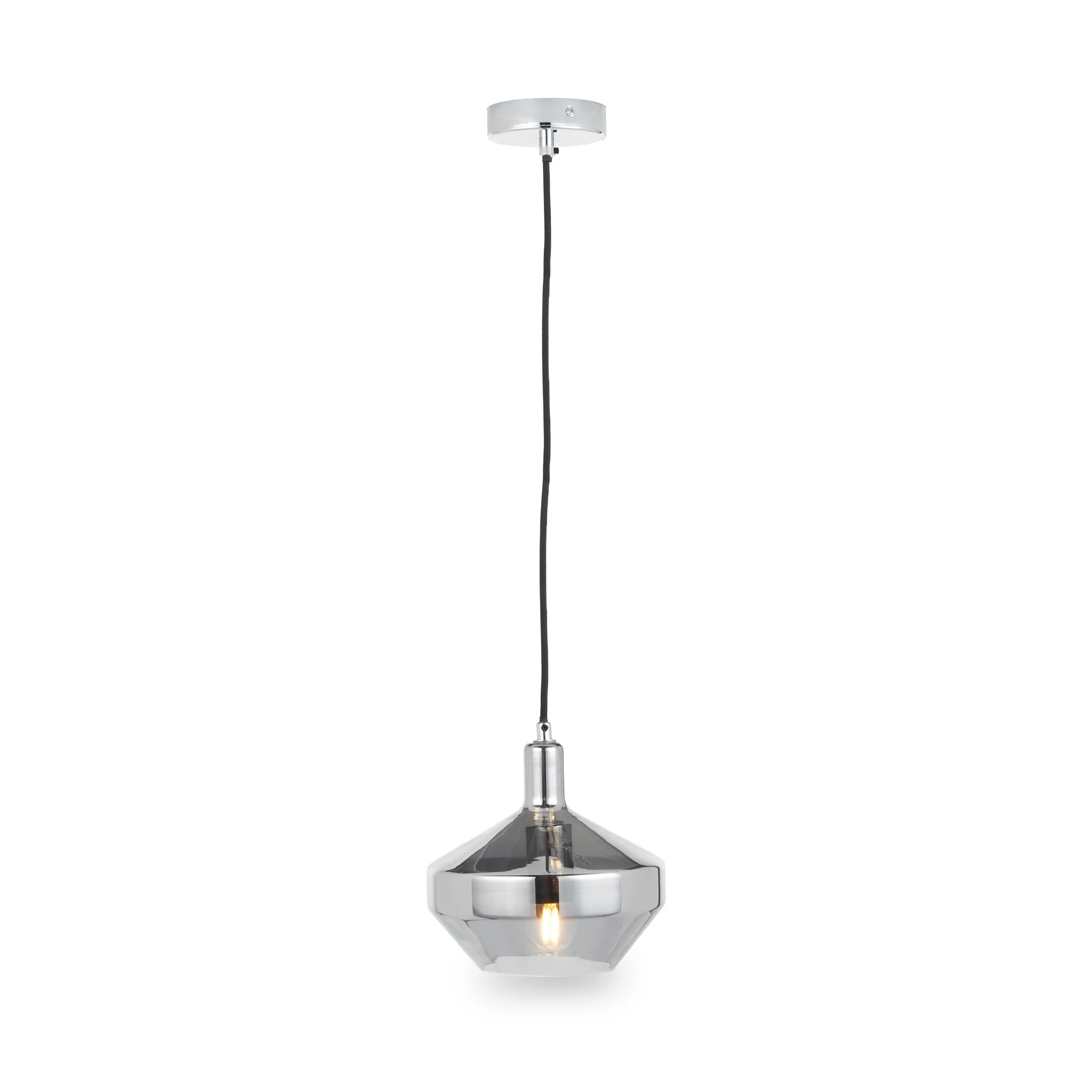 Jaxon Shiny Smoked Glass Domed Pendant - Image 3