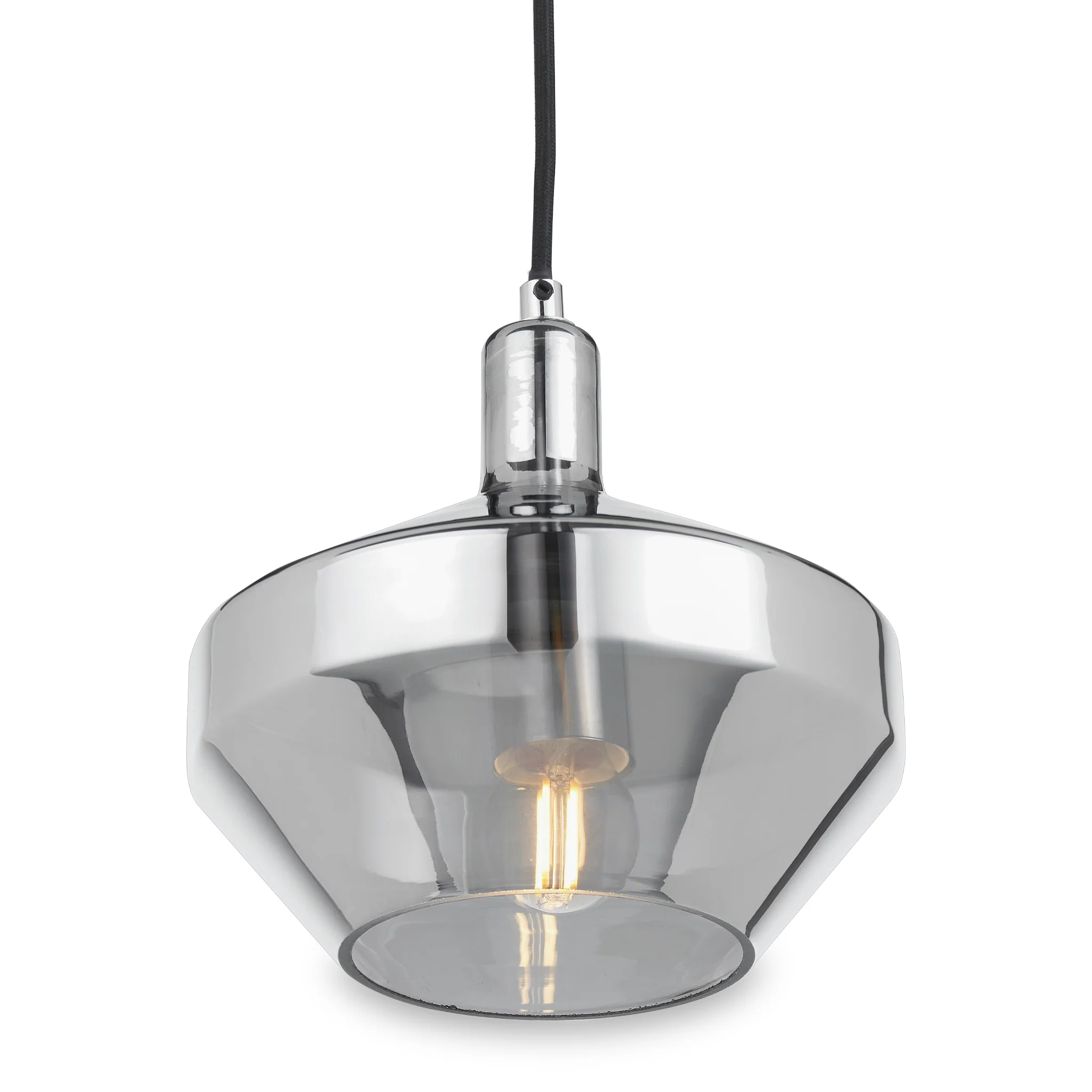 Jaxon Shiny Smoked Glass Domed Pendant - Image 5