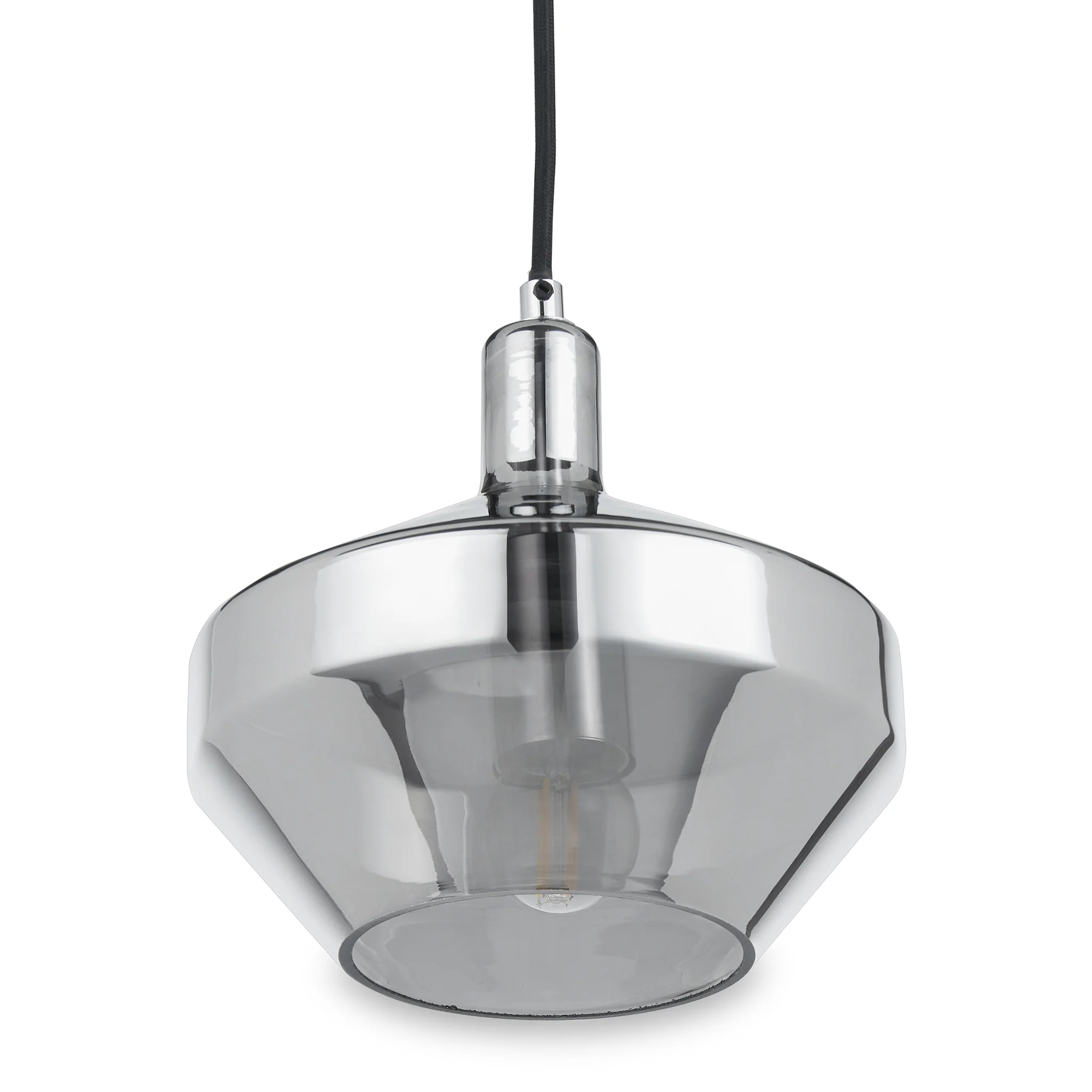 Jaxon Shiny Smoked Glass Domed Pendant - Image 7