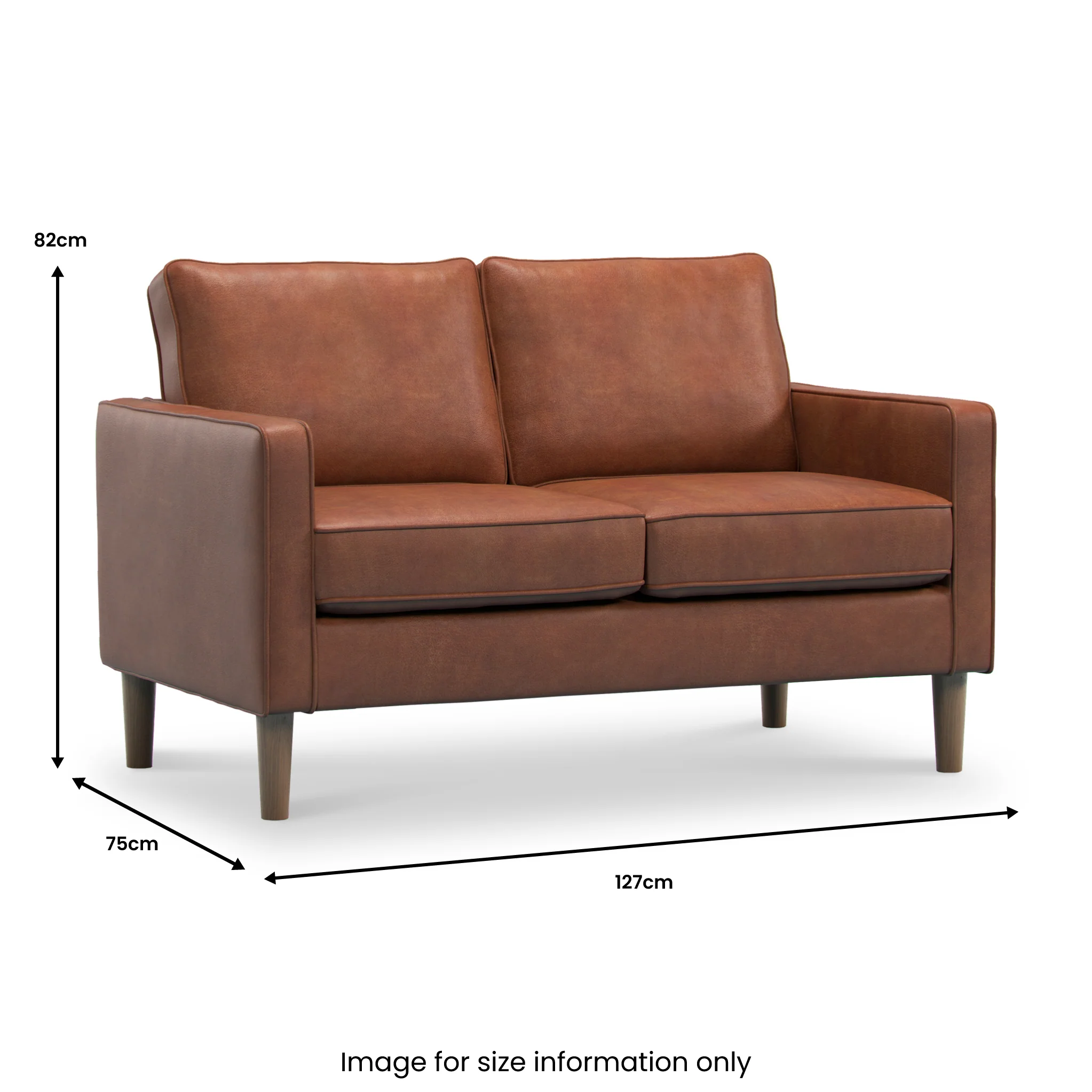 Jefri Faux Leather 2 Seater Sofa - Image 11
