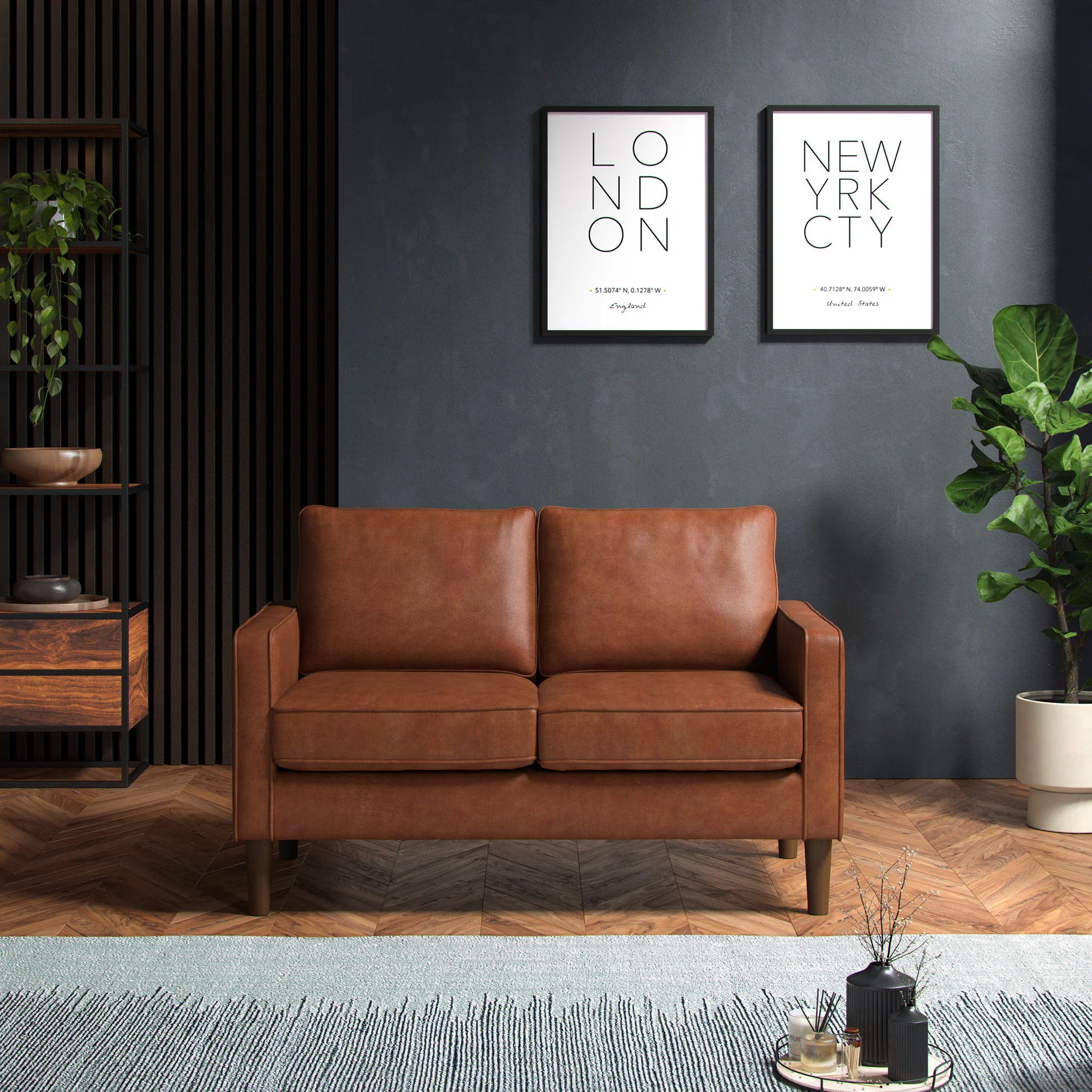 Jefri Faux Leather 2 Seater Sofa - Image 2