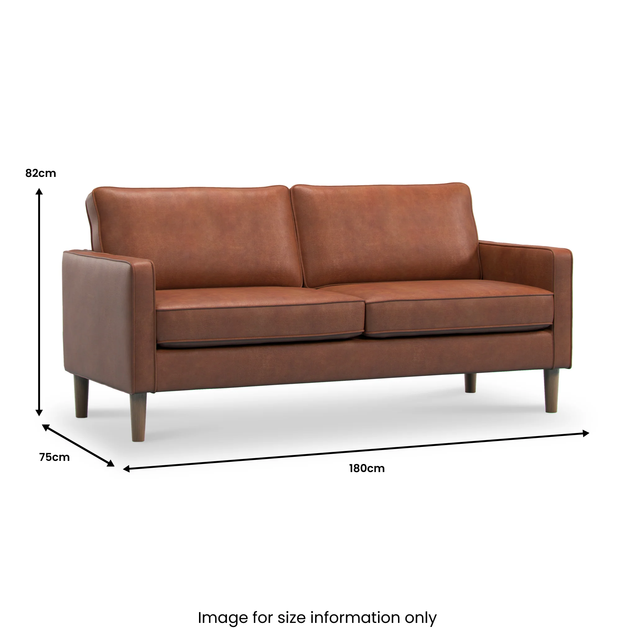 Jefri Faux Leather 3 Seater Sofa - Image 11