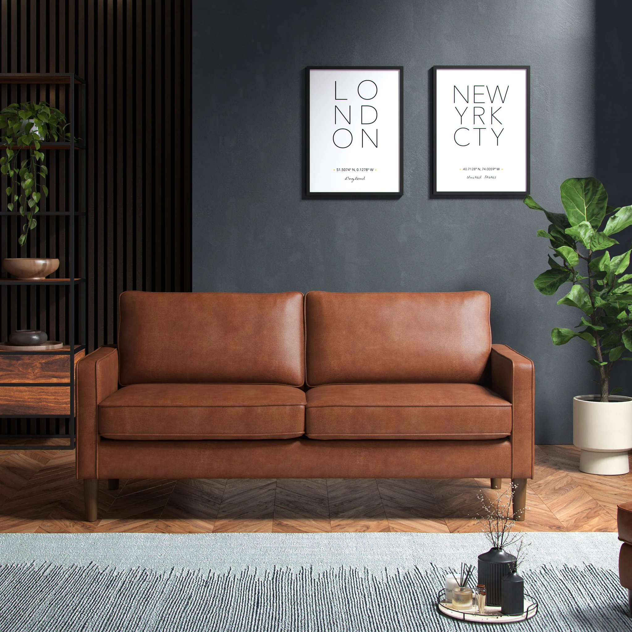 Jefri Faux Leather 3 Seater Sofa - Image 2