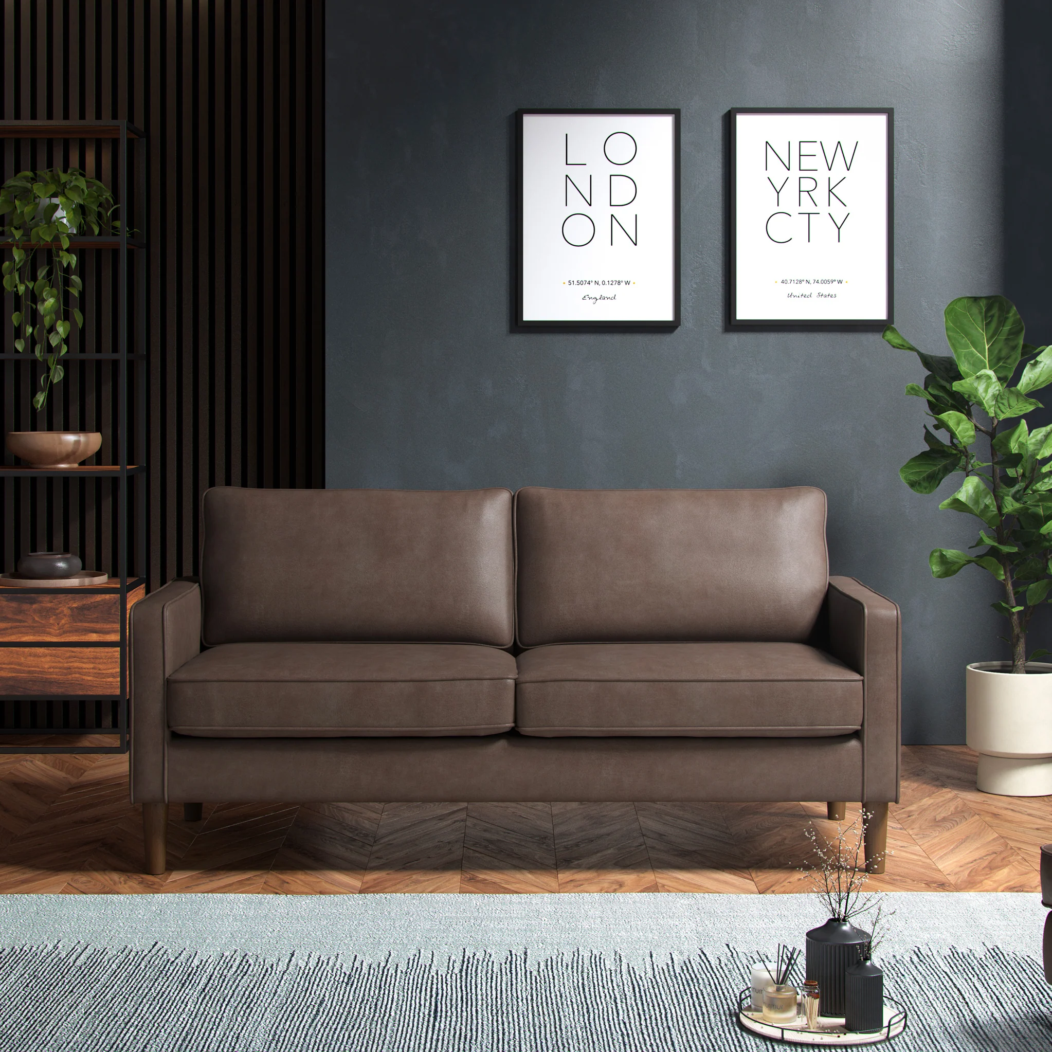 Jefri Faux Leather 3 Seater Sofa - Image 6