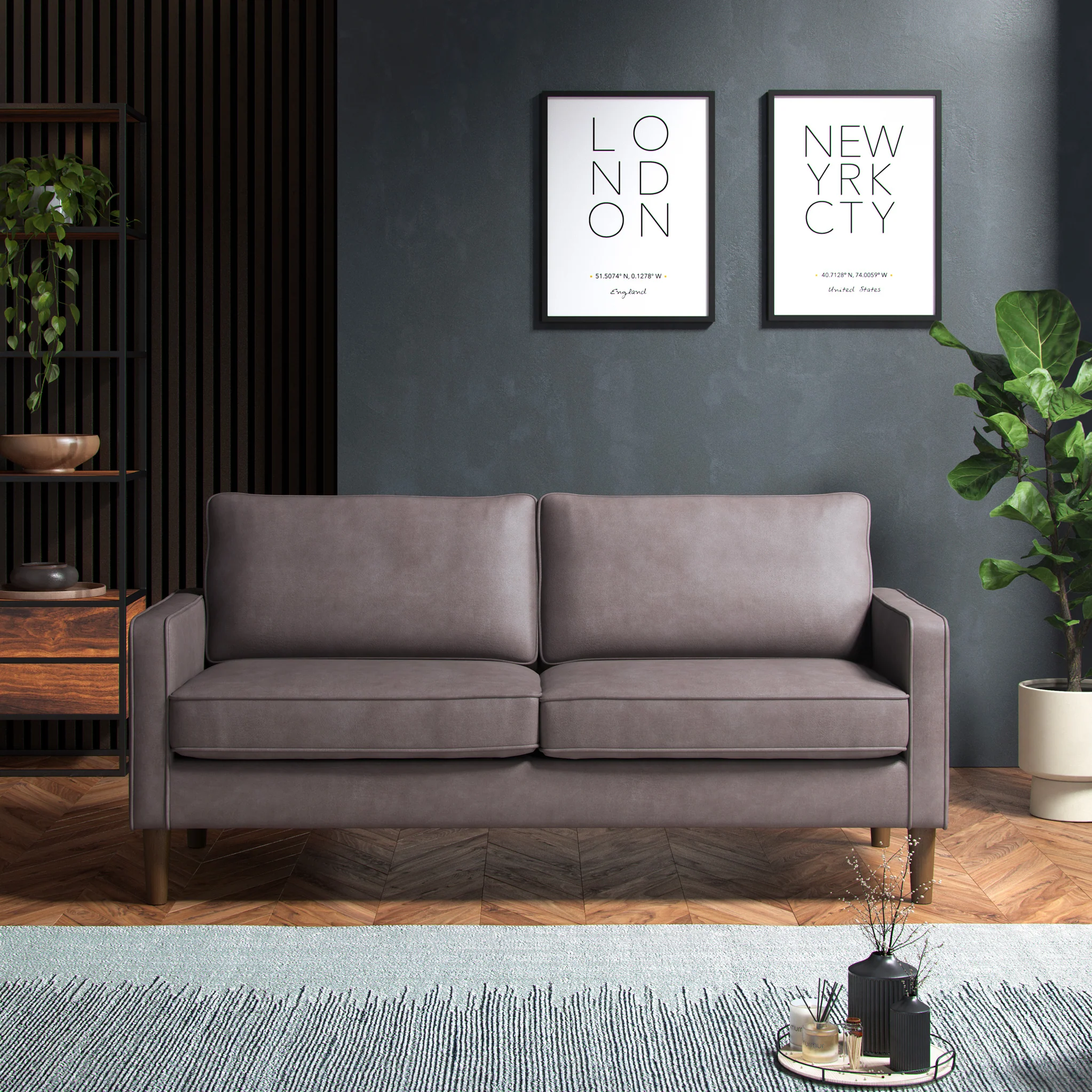 Jefri Faux Leather 3 Seater Sofa - Image 9
