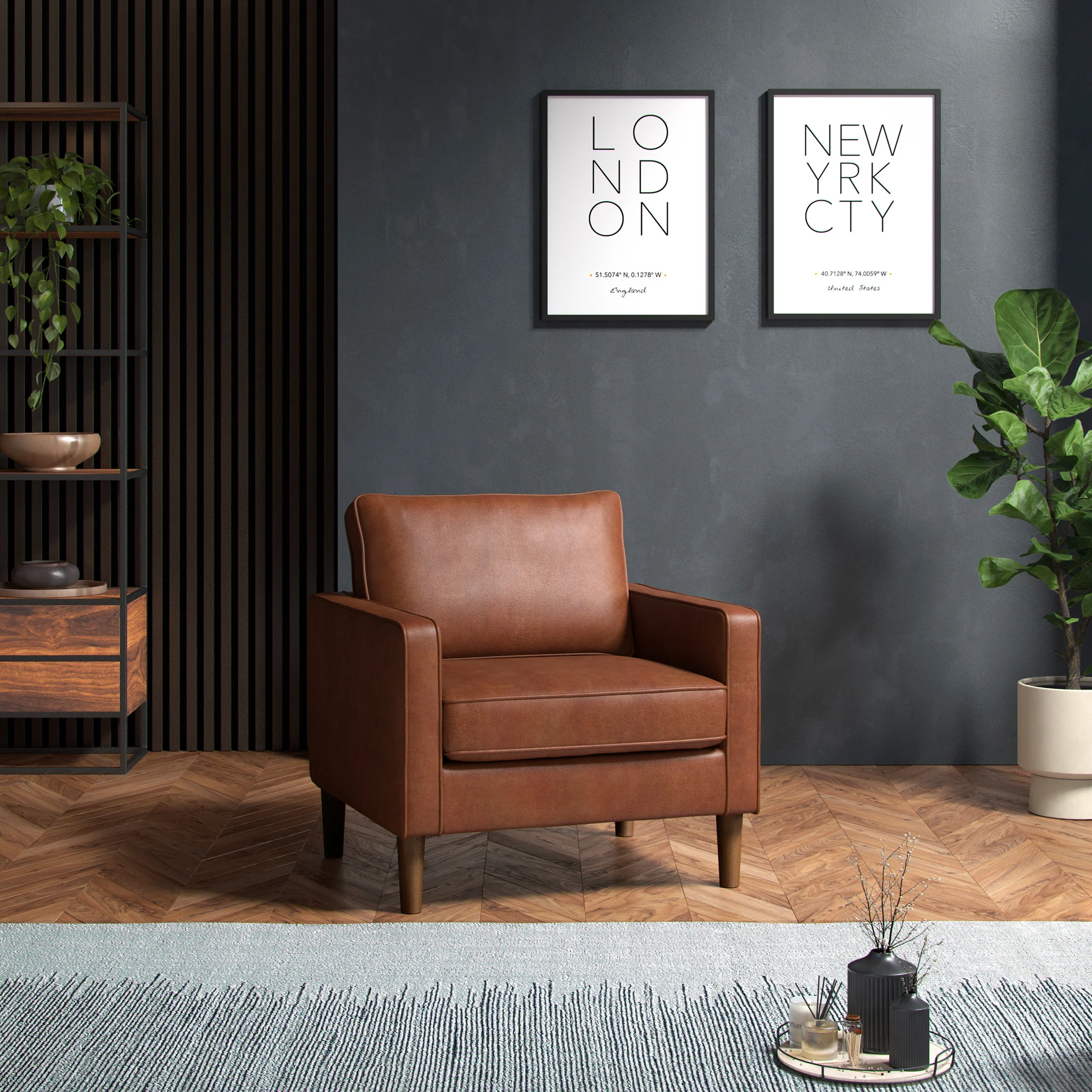 Jefri Faux Leather Armchair - Image 2