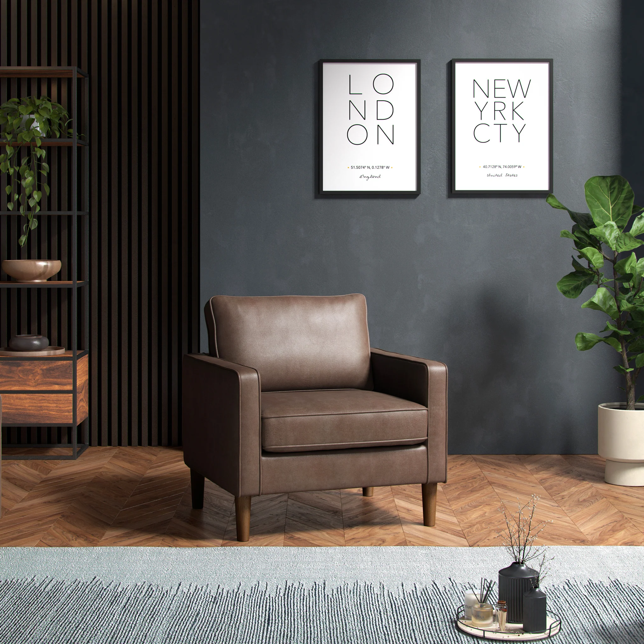 Jefri Faux Leather Armchair - Image 6