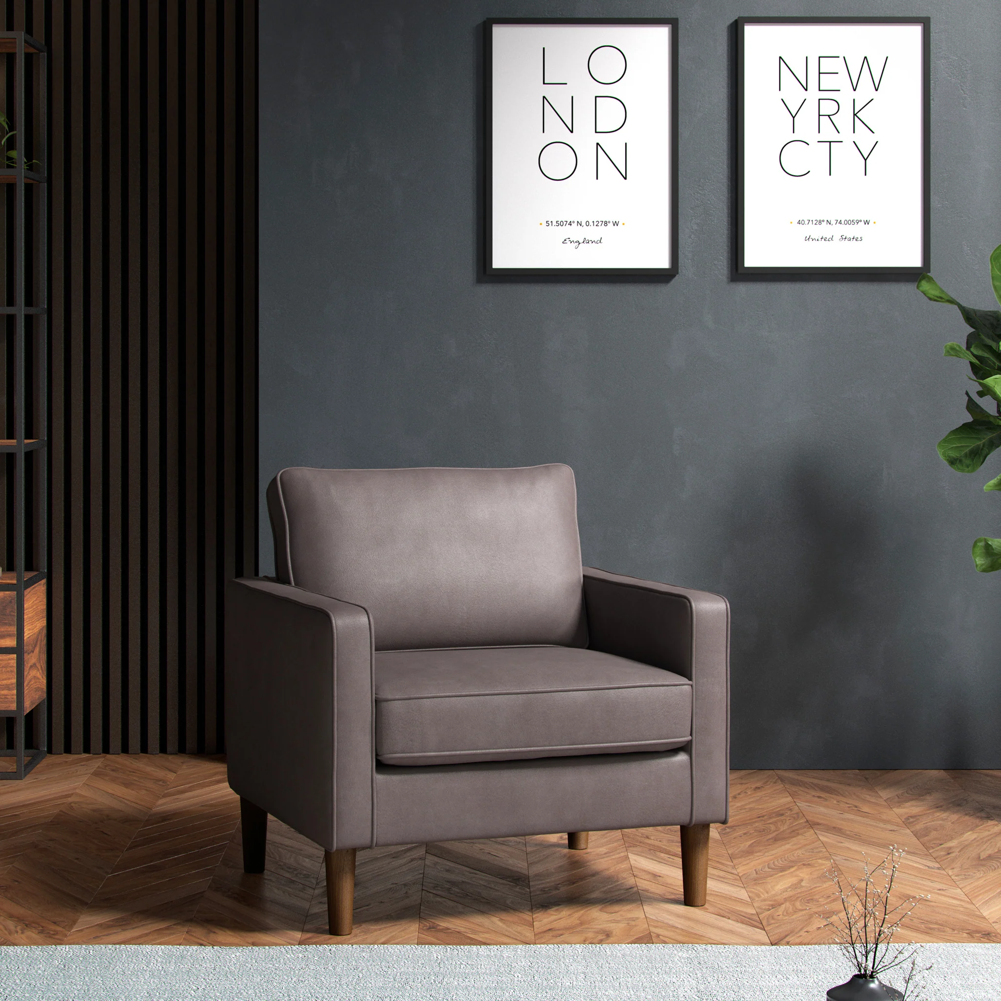 Jefri Faux Leather Armchair - Image 9