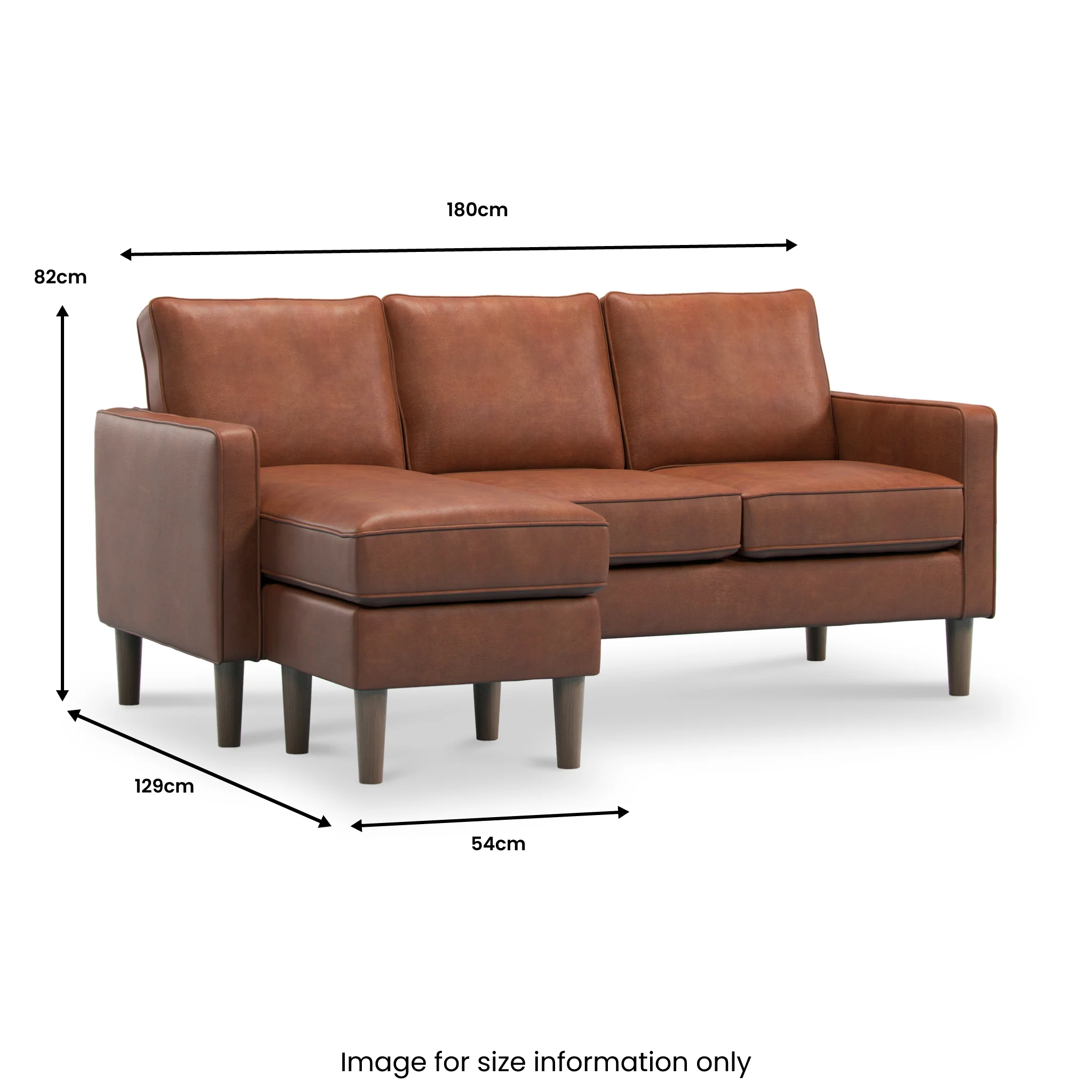 Jefri Faux Leather Reversible Chaise Sofa - Image 11