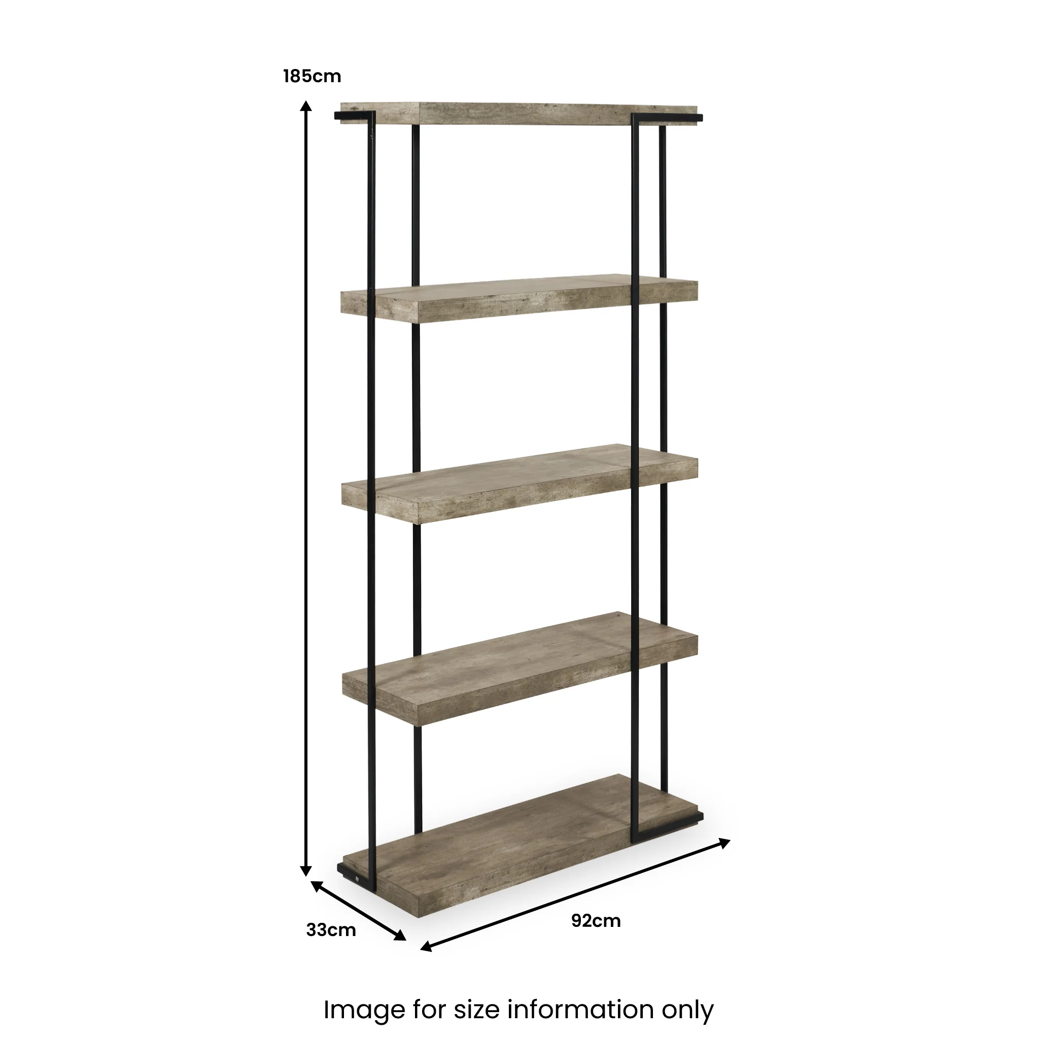 Jersey Concrete Effect Bookcase - Image 8