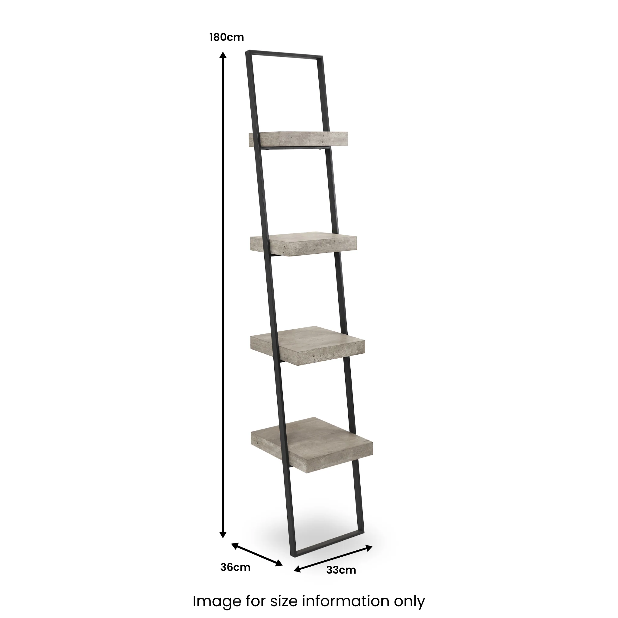 Jersey Concrete Effect Ladder Shelving Unit - Image 7