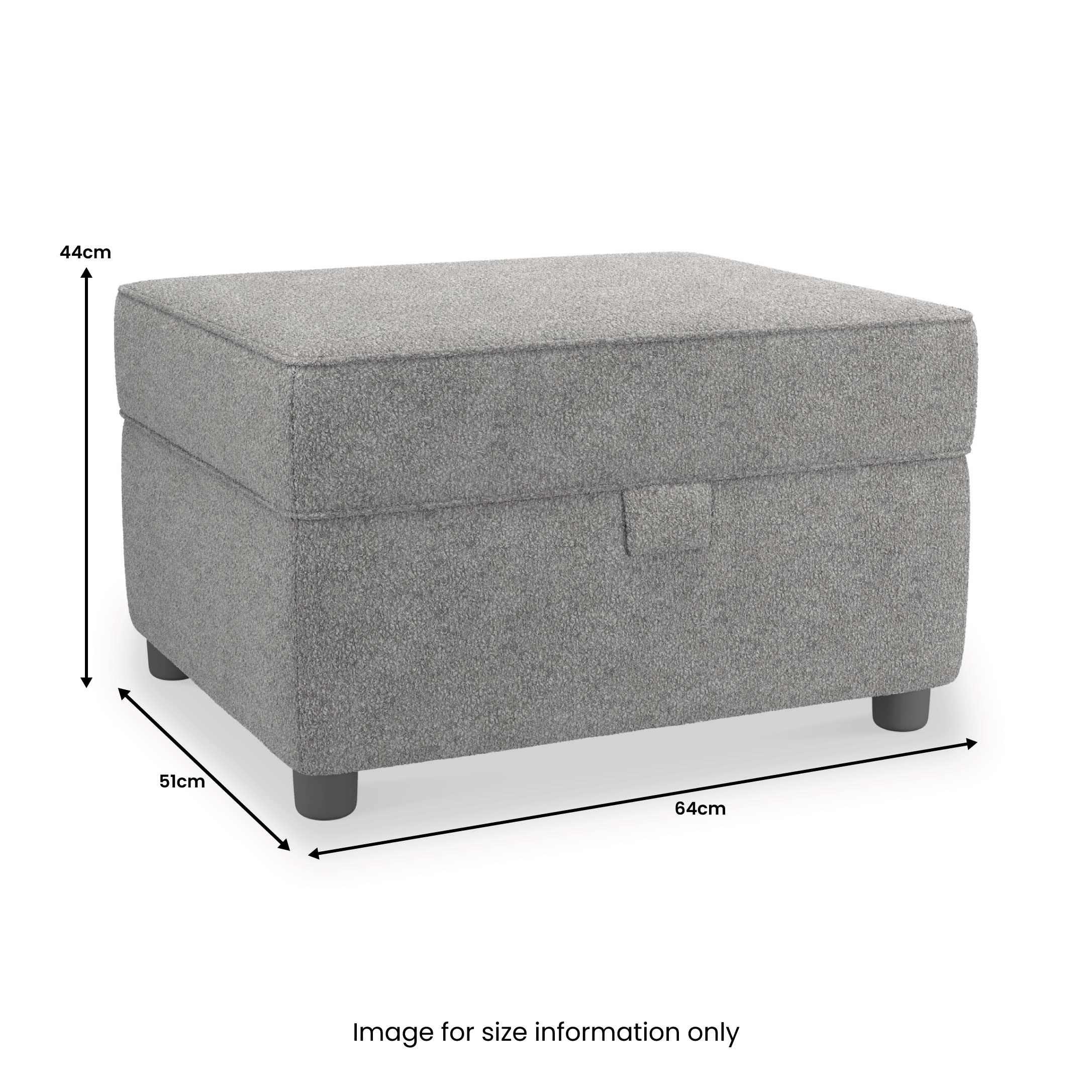 Jessie Boucle Small Storage Footstool - Image 17
