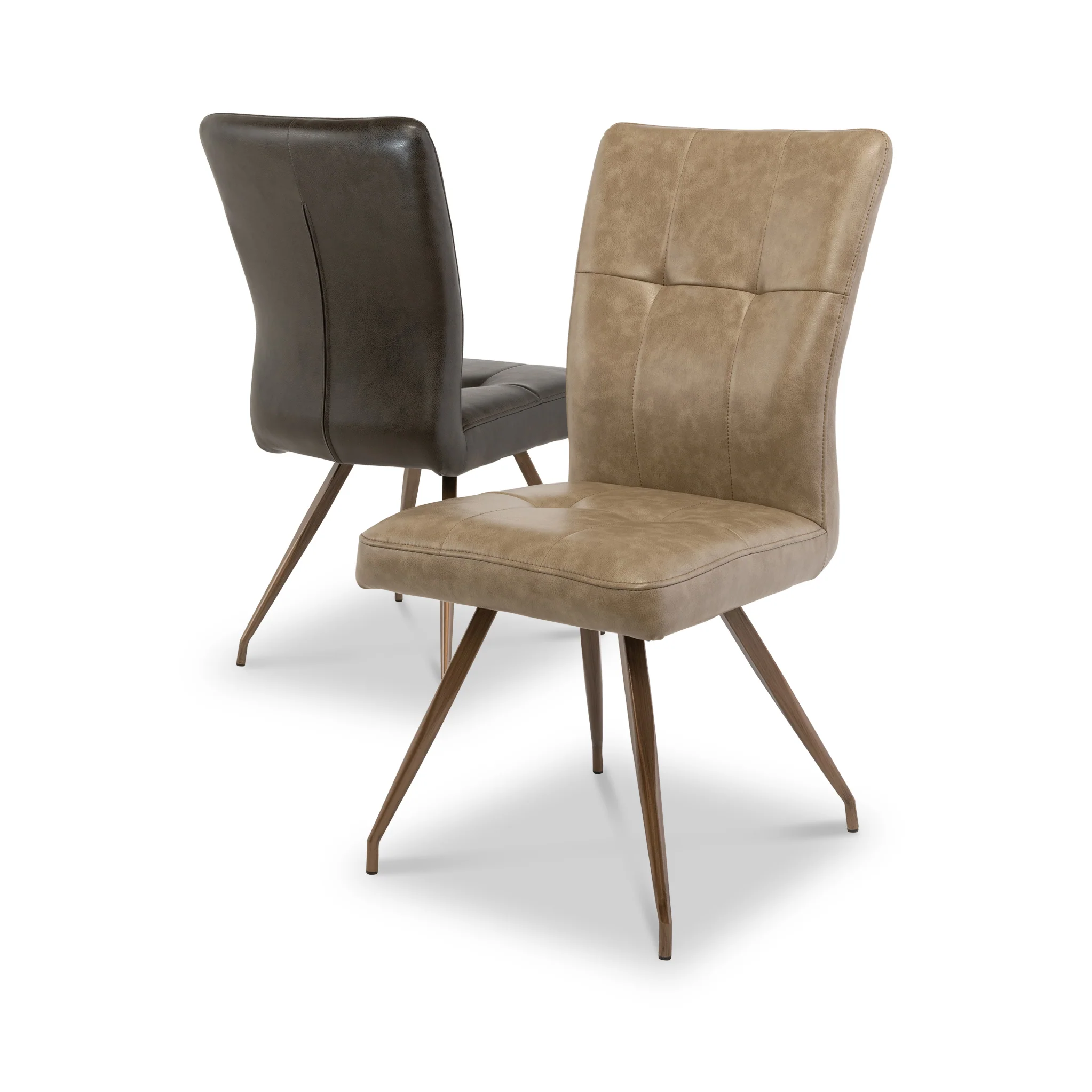 Johan Faux Leather Panelled Back Dining Chair - Image 6