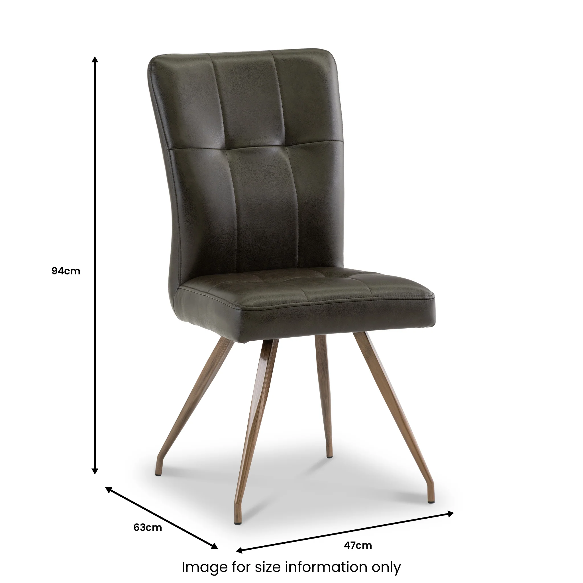 Johan Faux Leather Panelled Back Dining Chair - Image 8