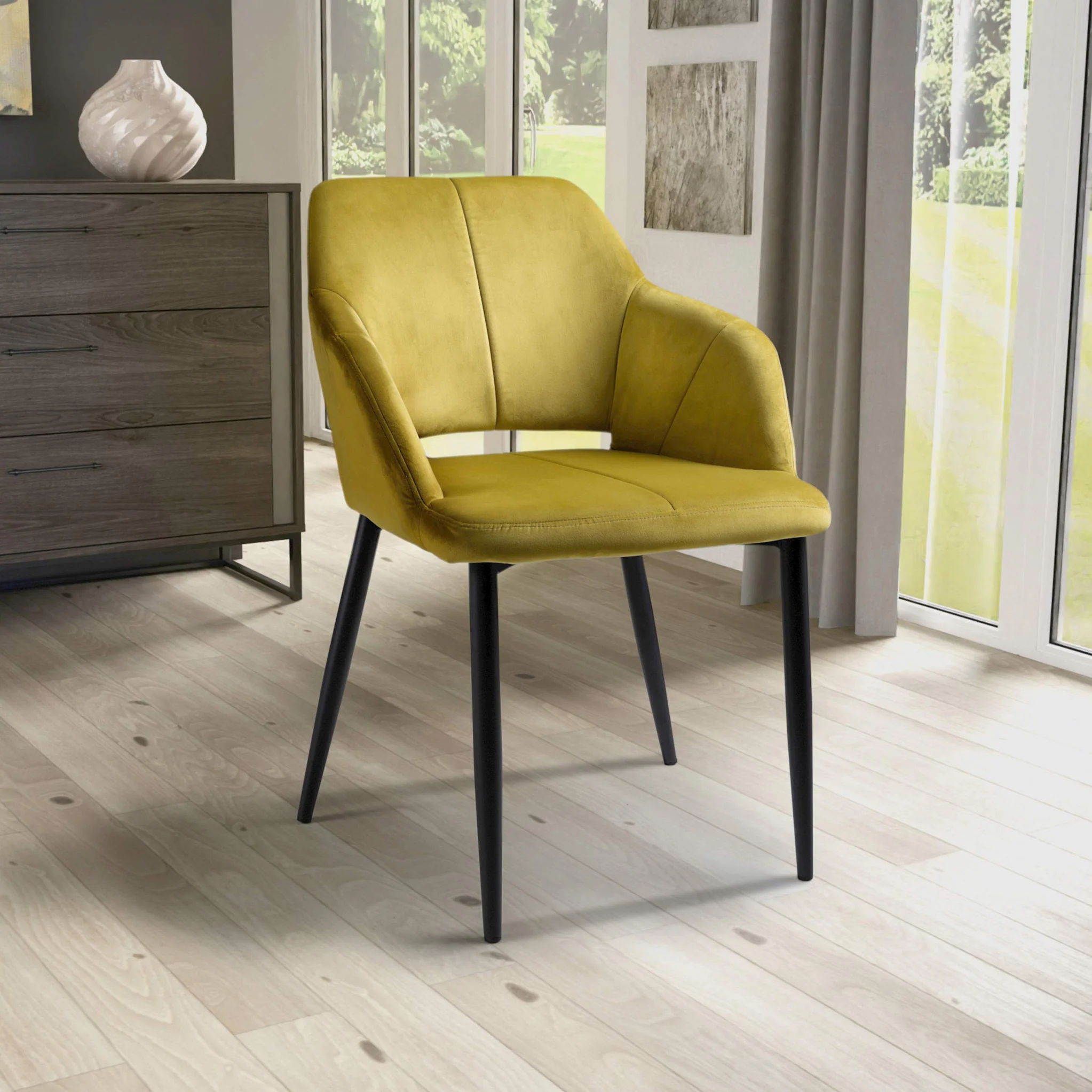 Jowan Brushed Velvet Dining Chair - Image 2