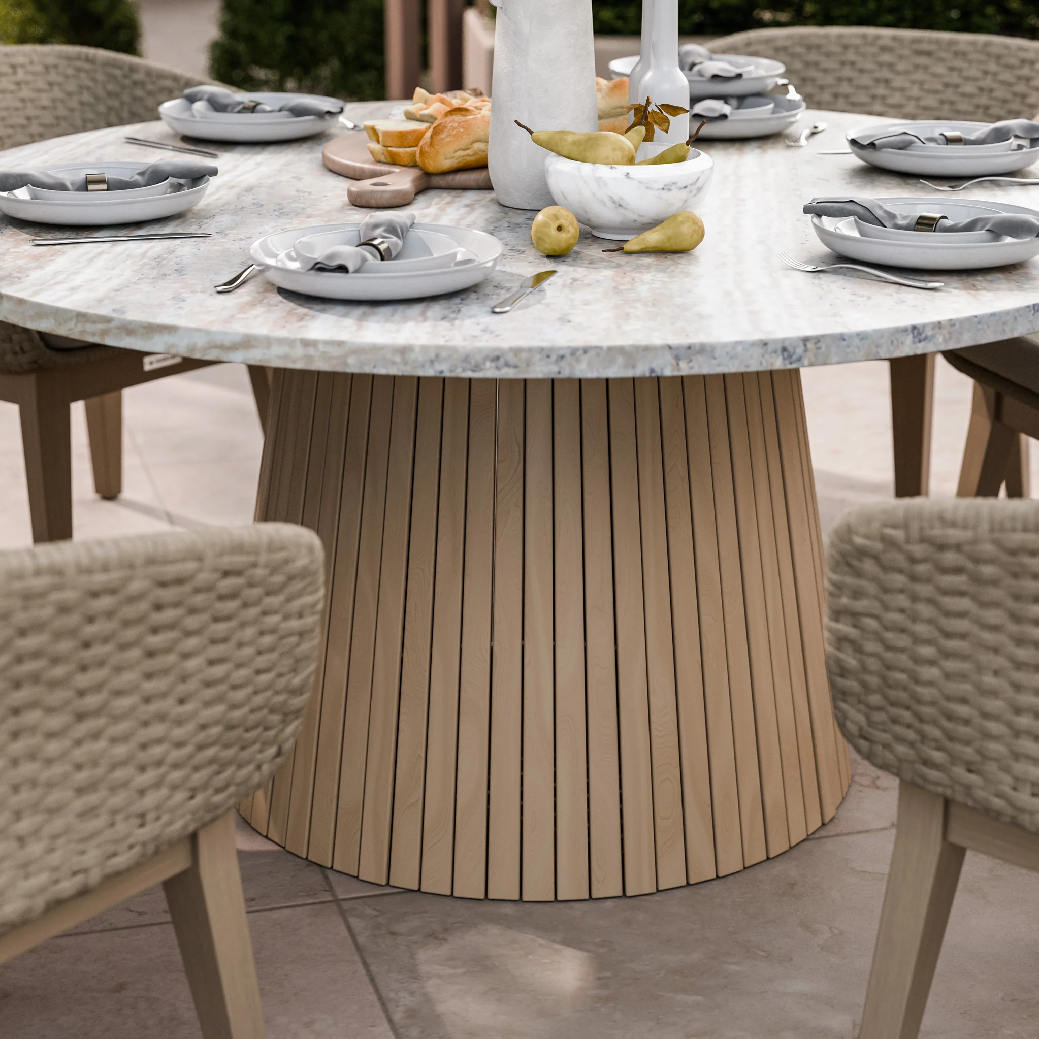 Jupiter 6 Seater Round Conical Dining Set with Eden Dawn Dining Chairs - Image 3