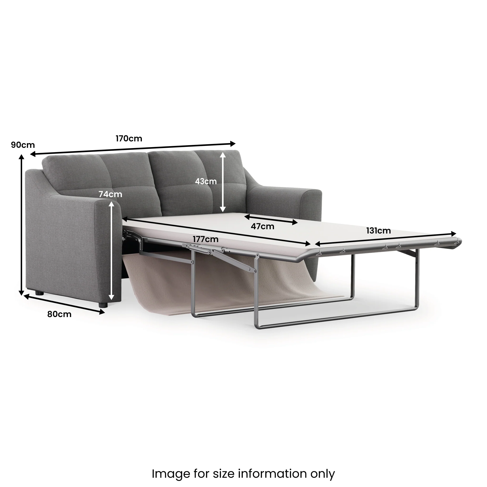 Justin 2 Seater Sofa Bed - Image 65