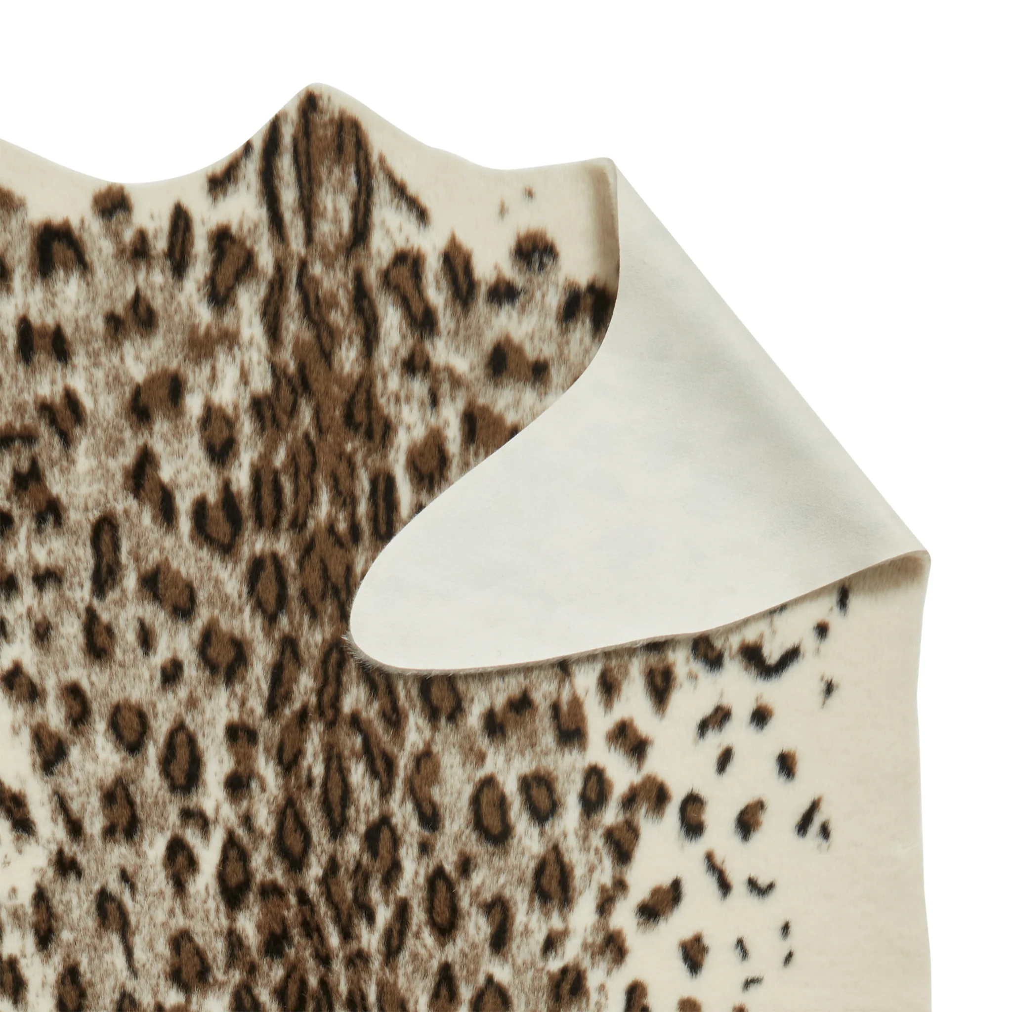 Kadune Faux Fur Leopard Print Rug - Image 5