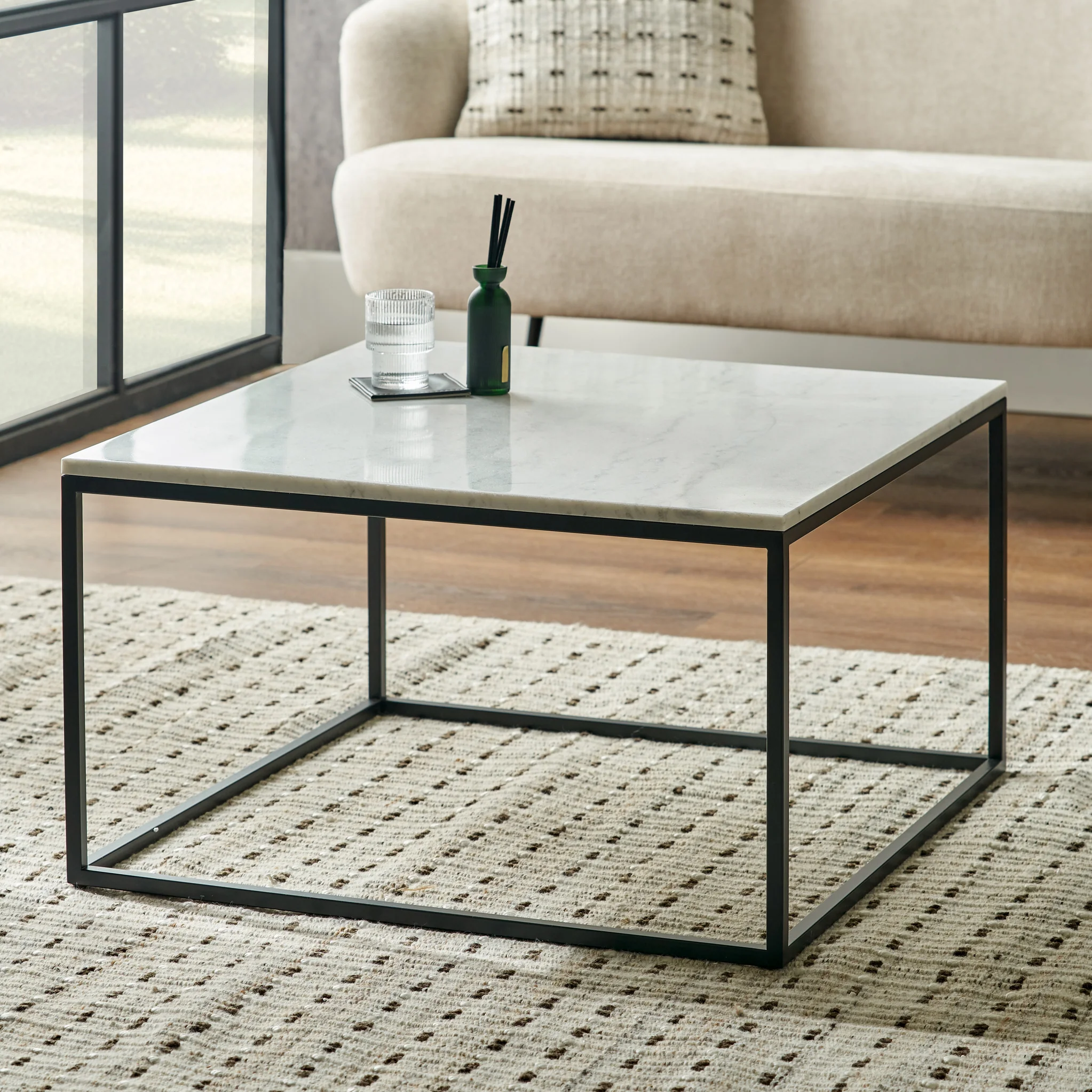 Kalani Marble Top Square Coffee Table - Image 4