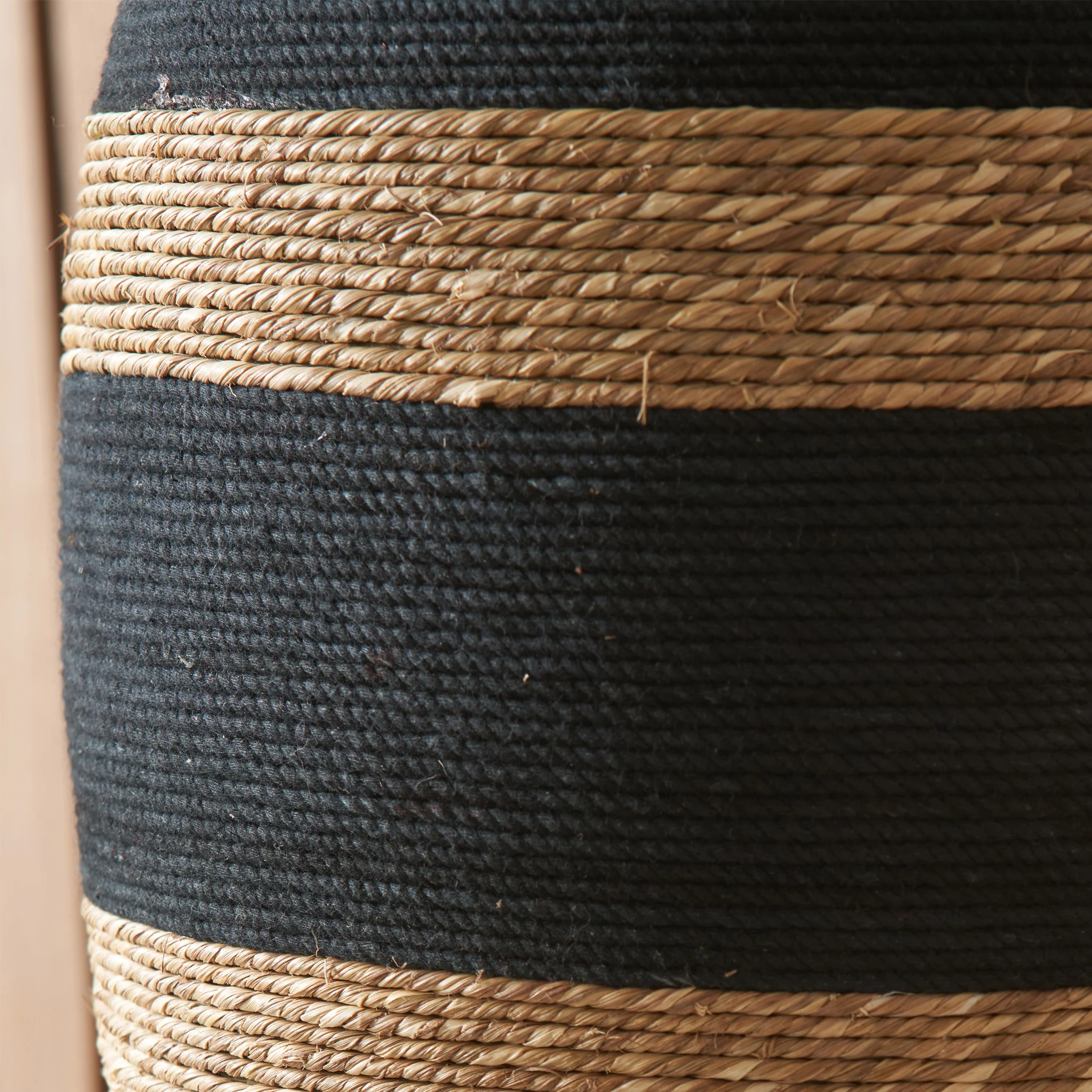 Kalutara Black and Natural Sea Grass Tall Table Lamp - Image 5