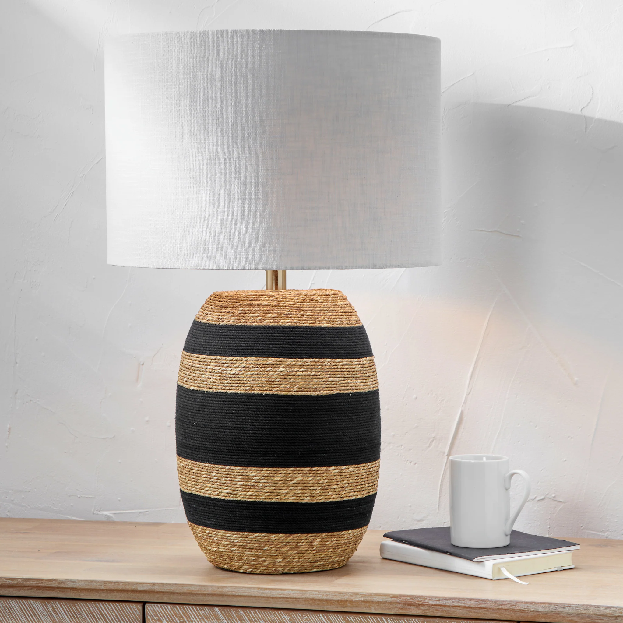 Kalutara Black and Natural Sea Grass Tall Table Lamp - Image 6
