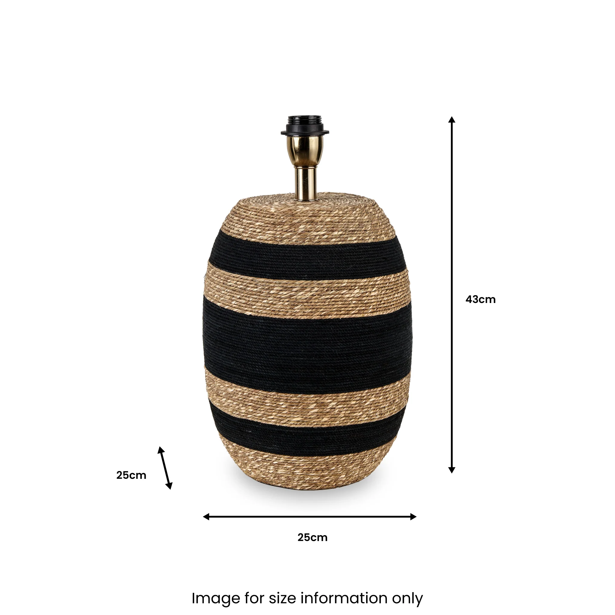 Kalutara Black and Natural Sea Grass Tall Table Lamp - Image 8