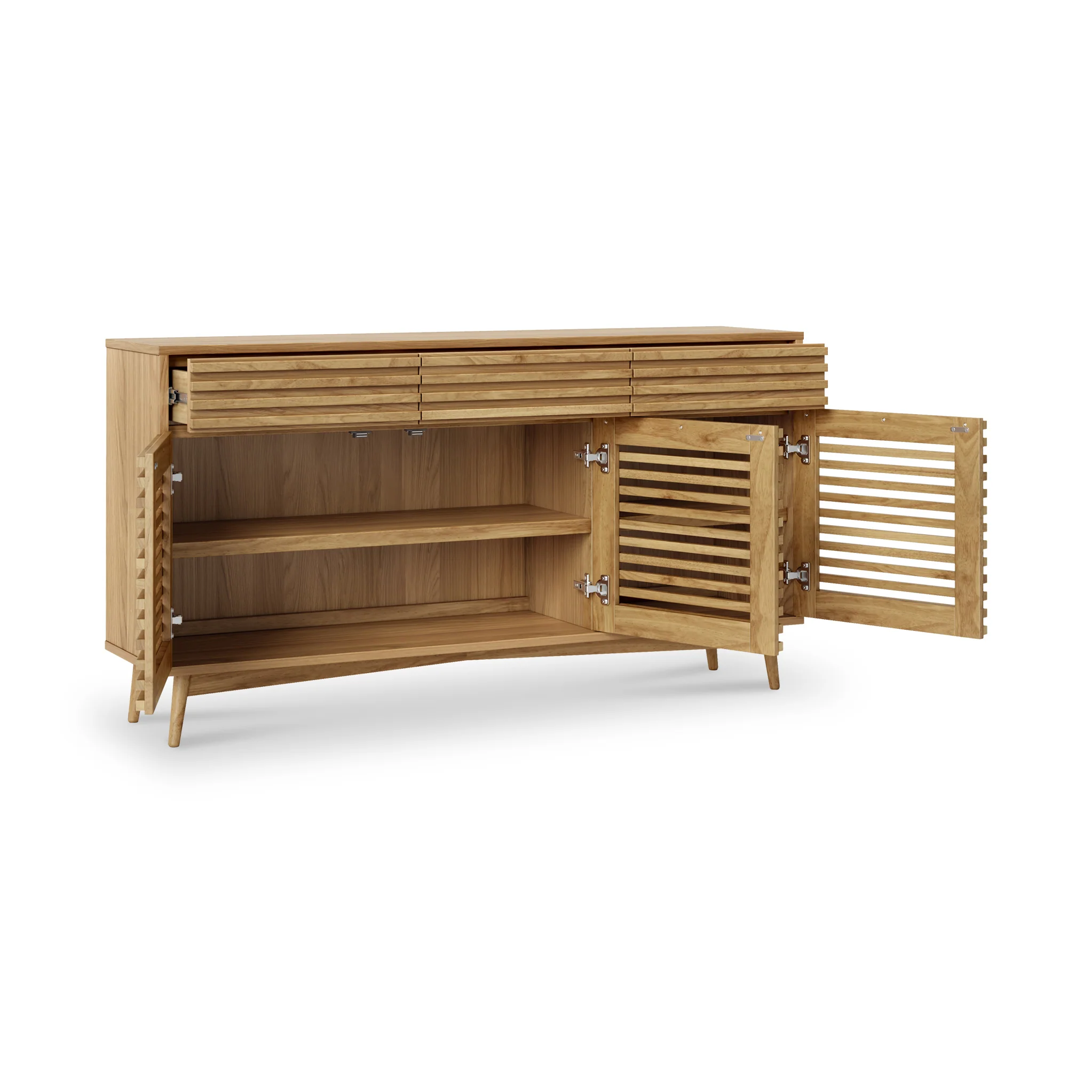 Kari Light Oak 3 Door 3 Drawer Sideboard - Image 4