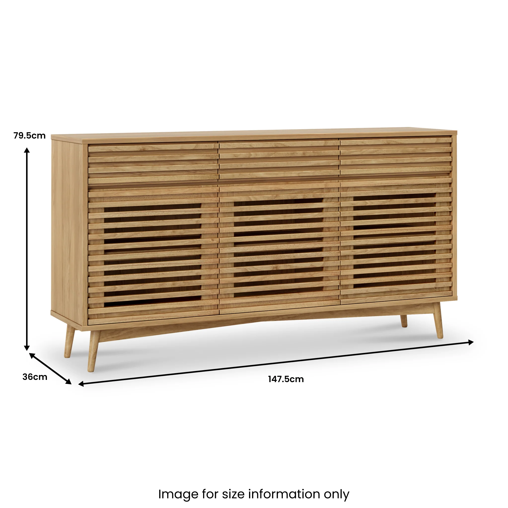 Kari Light Oak 3 Door 3 Drawer Sideboard - Image 8