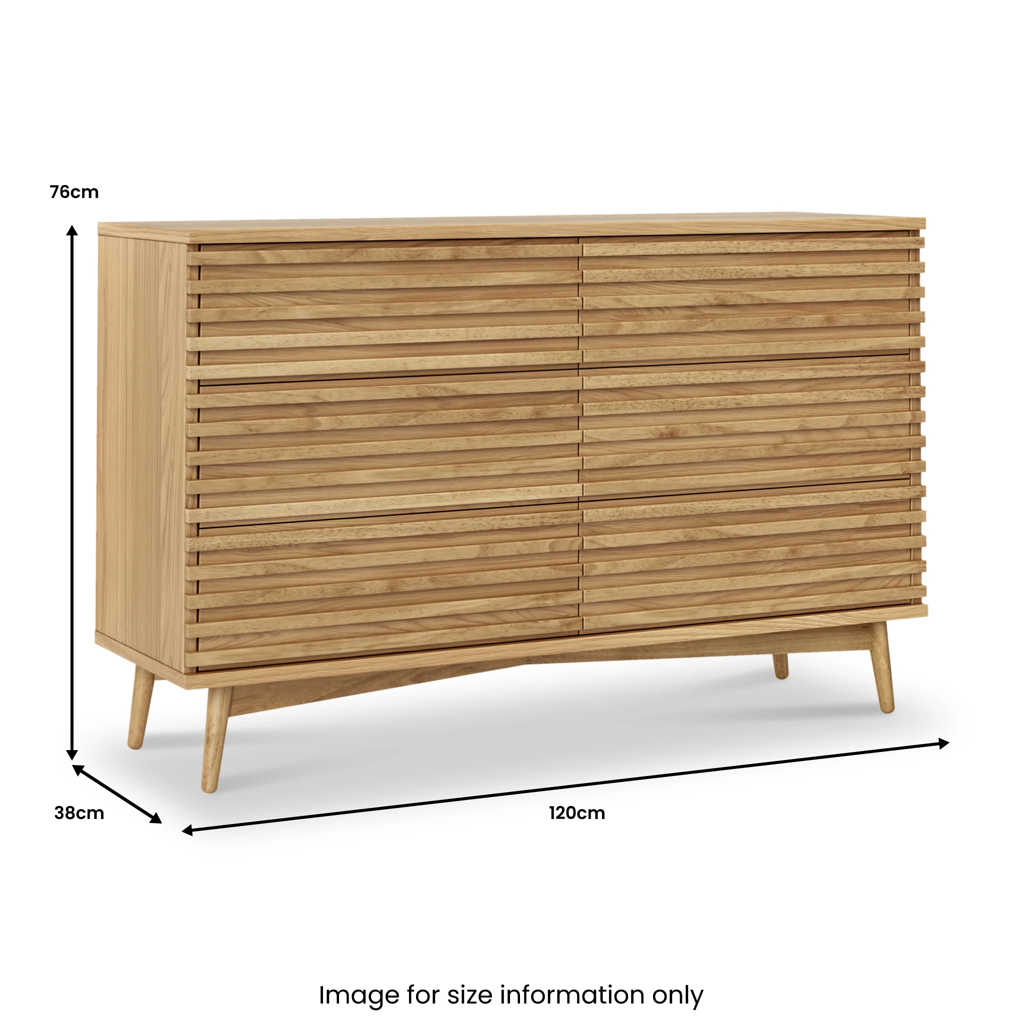 Kari Light Oak 6 Drawer Chest - Image 8