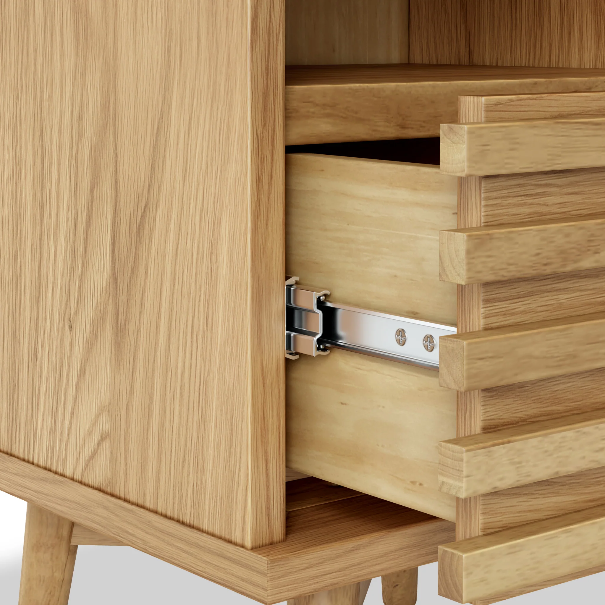 Kari Light Oak Slim Bedside Table - Image 6