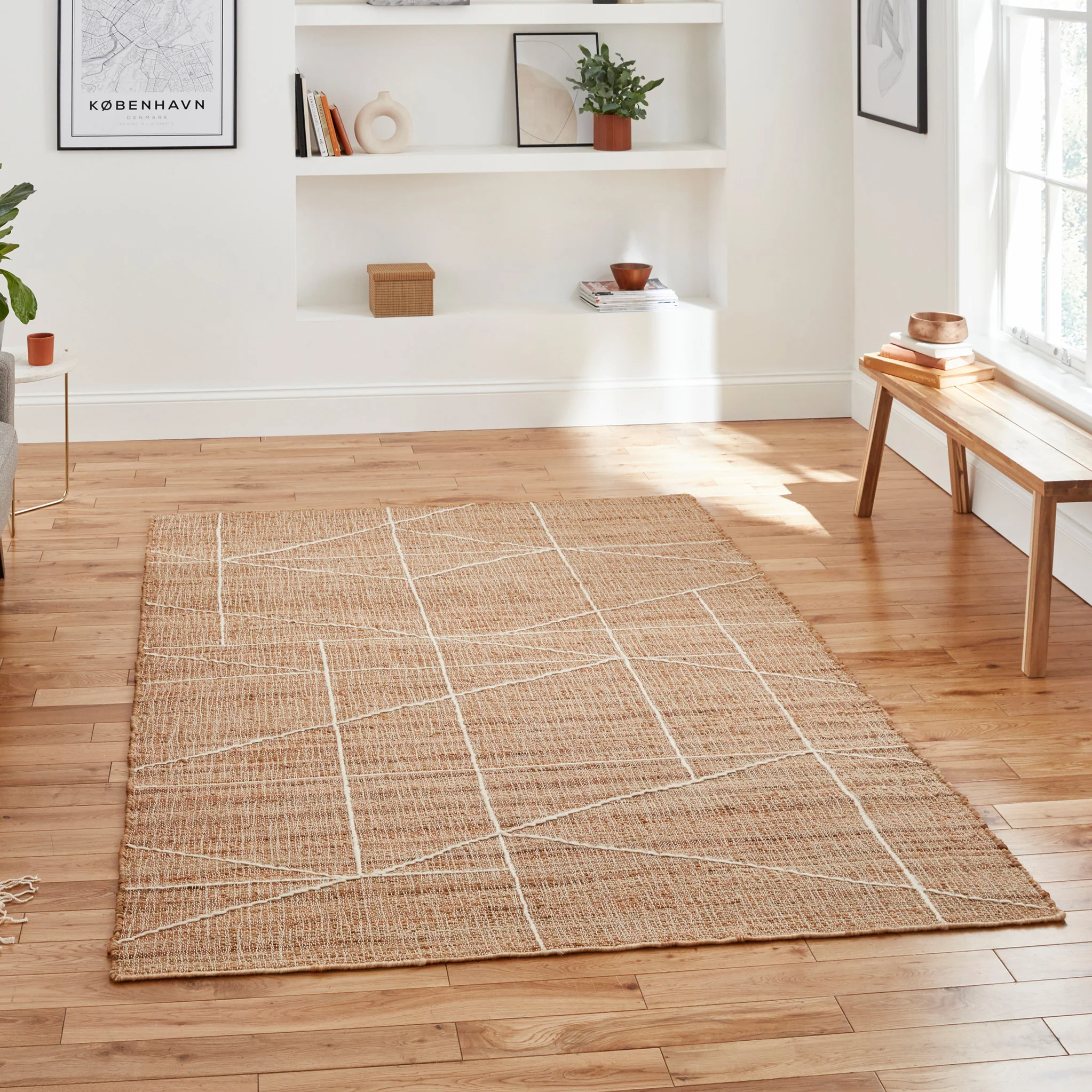 Karin Natural Geometric Jute Rug - Image 2