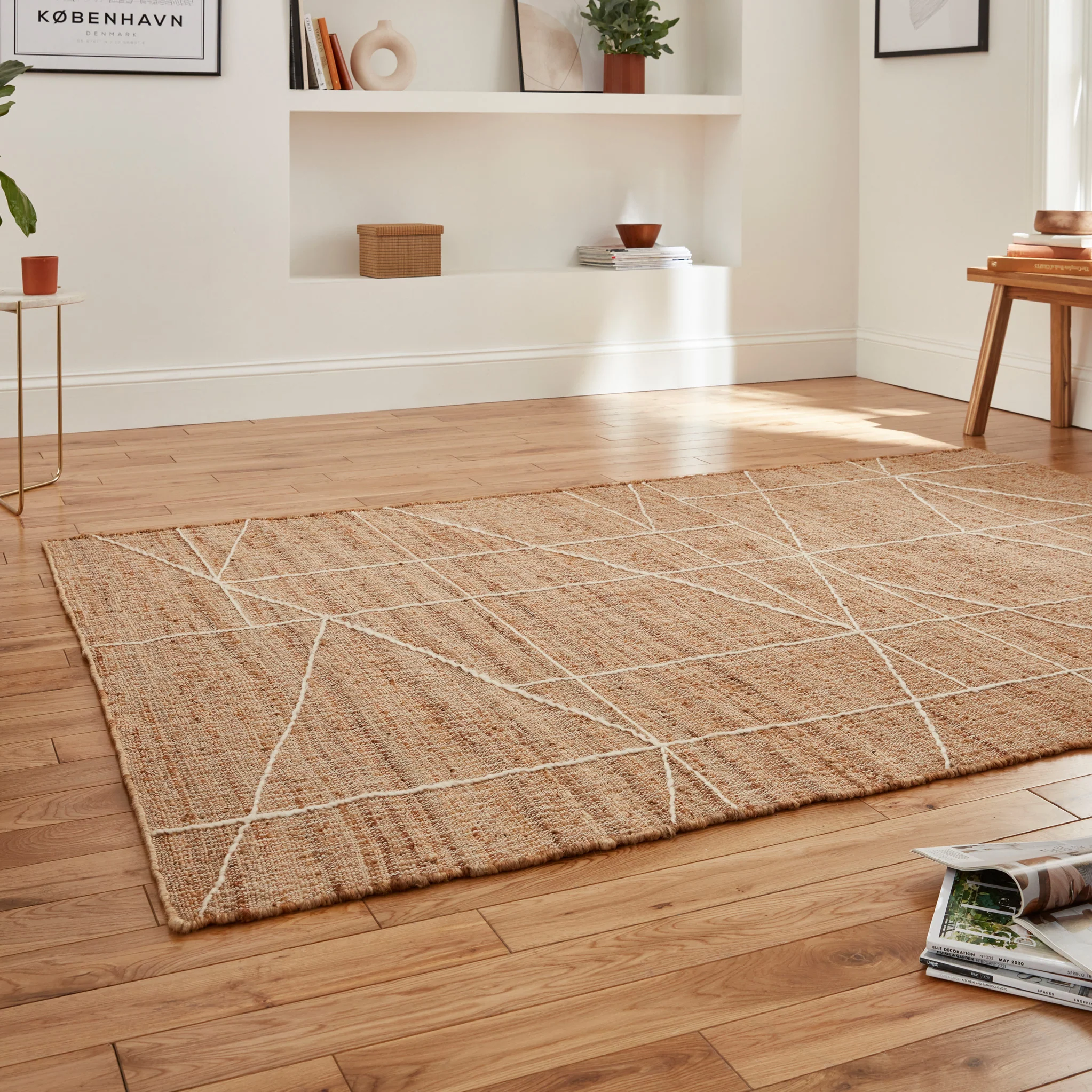 Karin Natural Geometric Jute Rug - Image 3
