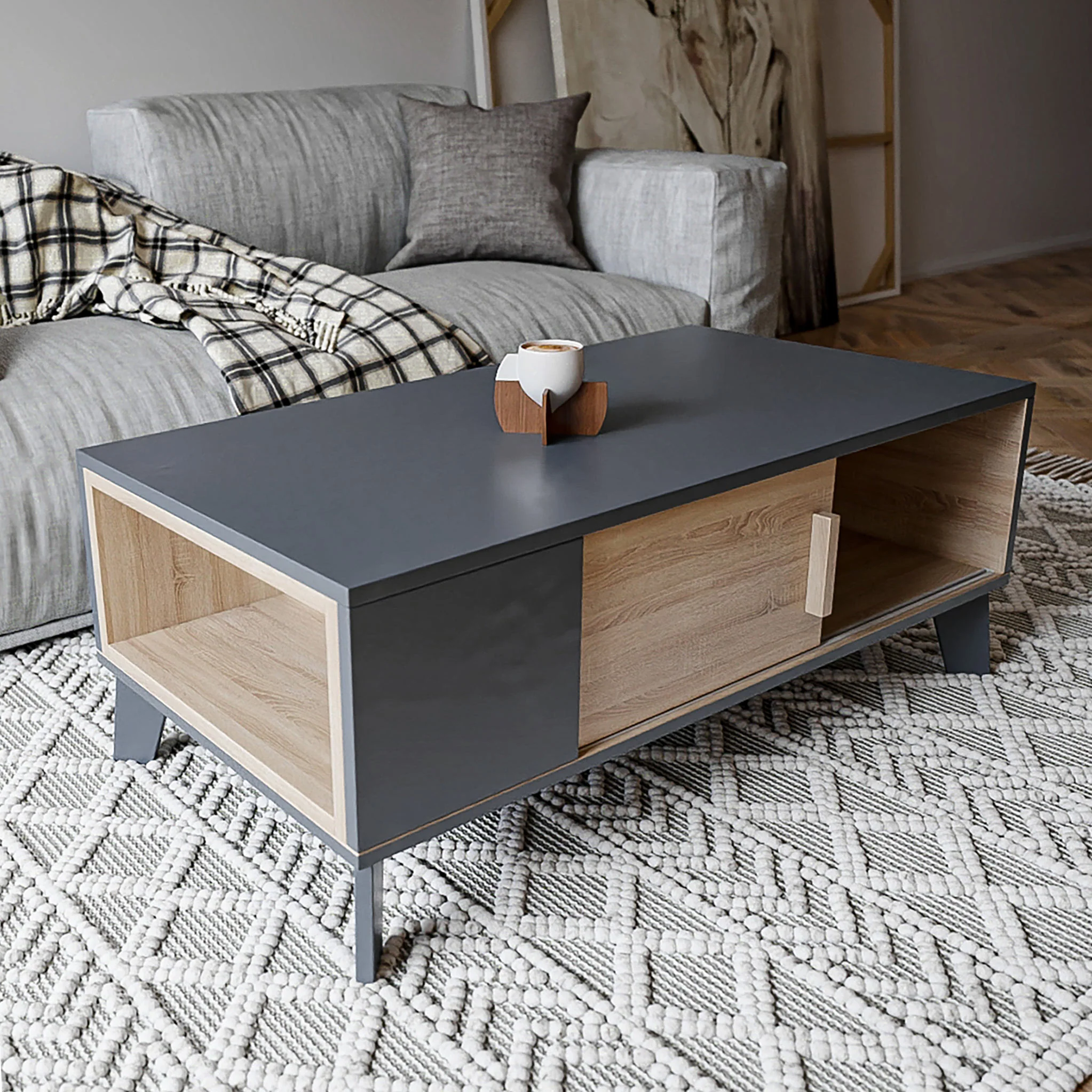 Kelso Grey & Oak Coffee Table - Image 2