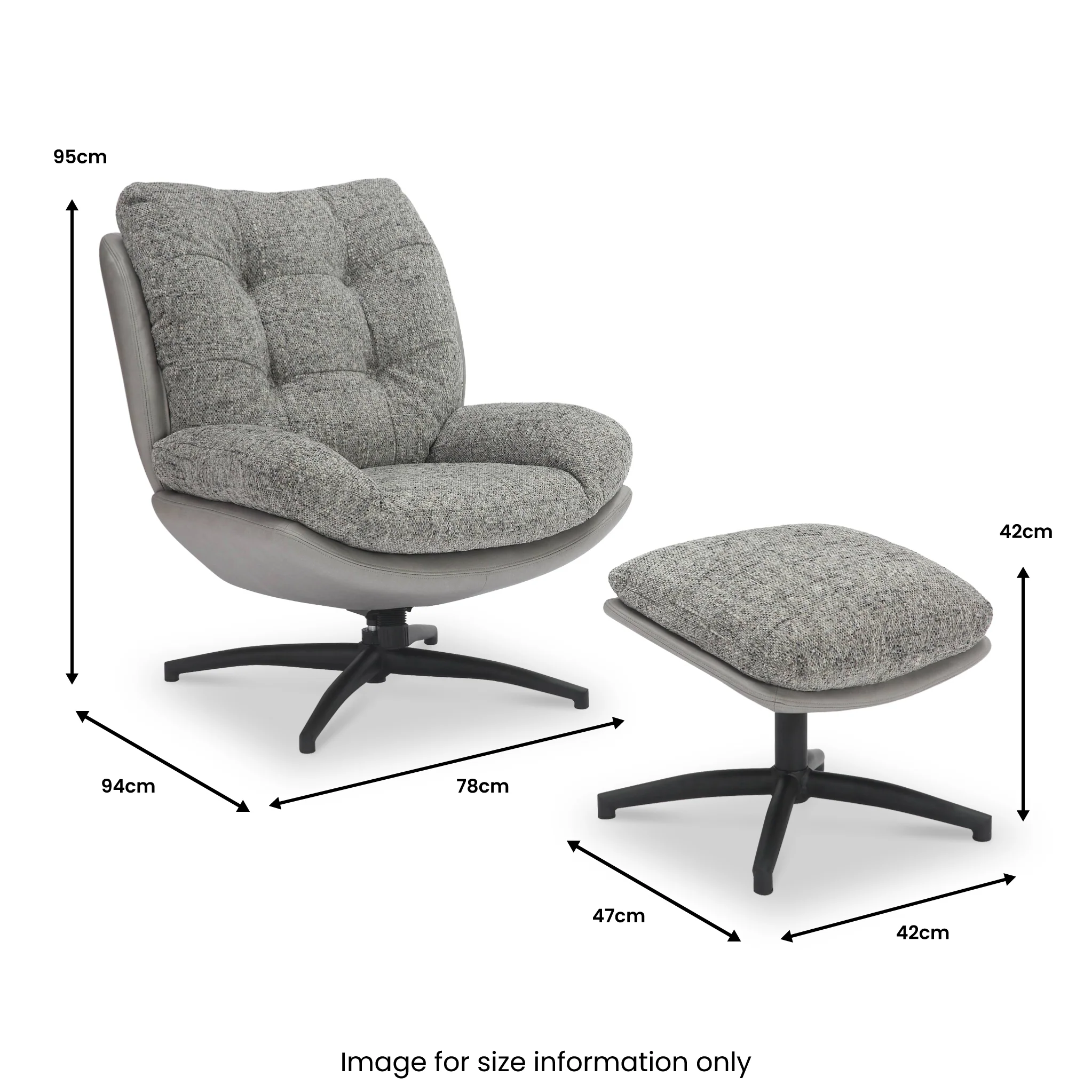 Kelso Lounge Accent Chair with Footstool - Image 15