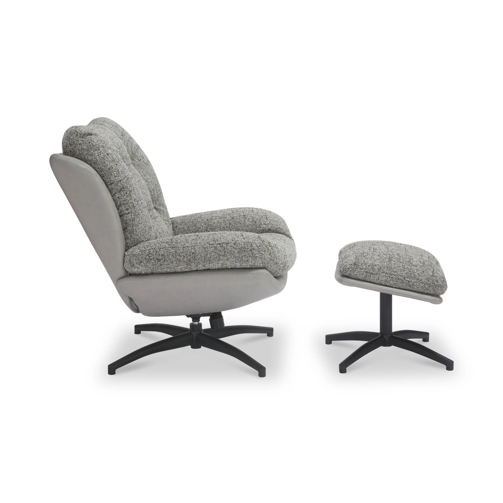 Kelso Lounge Accent Chair with Footstool - Image 4