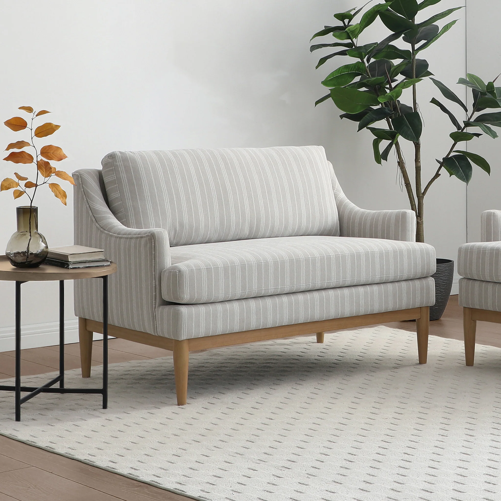 Kendrick Chenille 2 Seater Stripe Sofa - Image 2