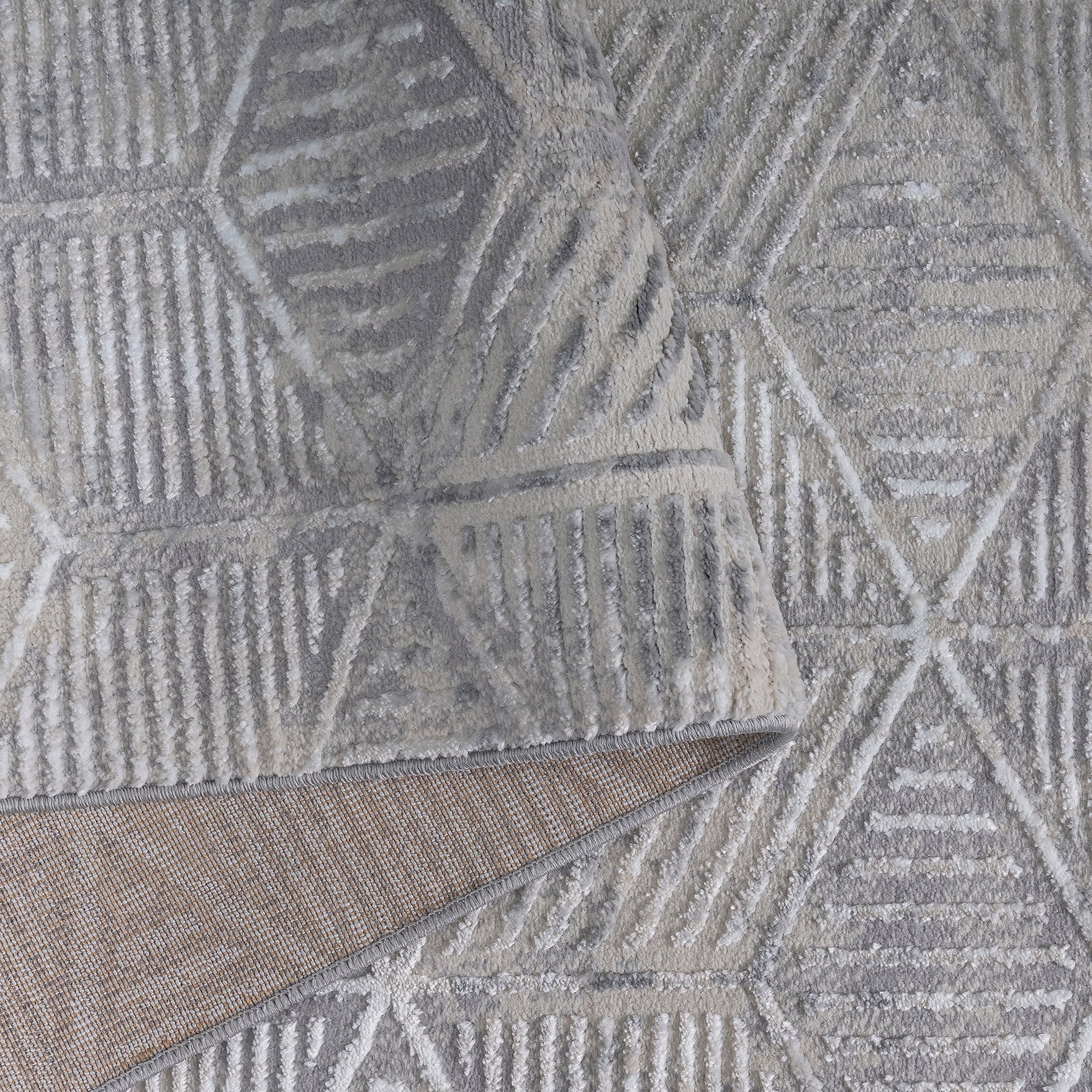 Kendrick Soft Textured Geometric Design Rug - Image 6