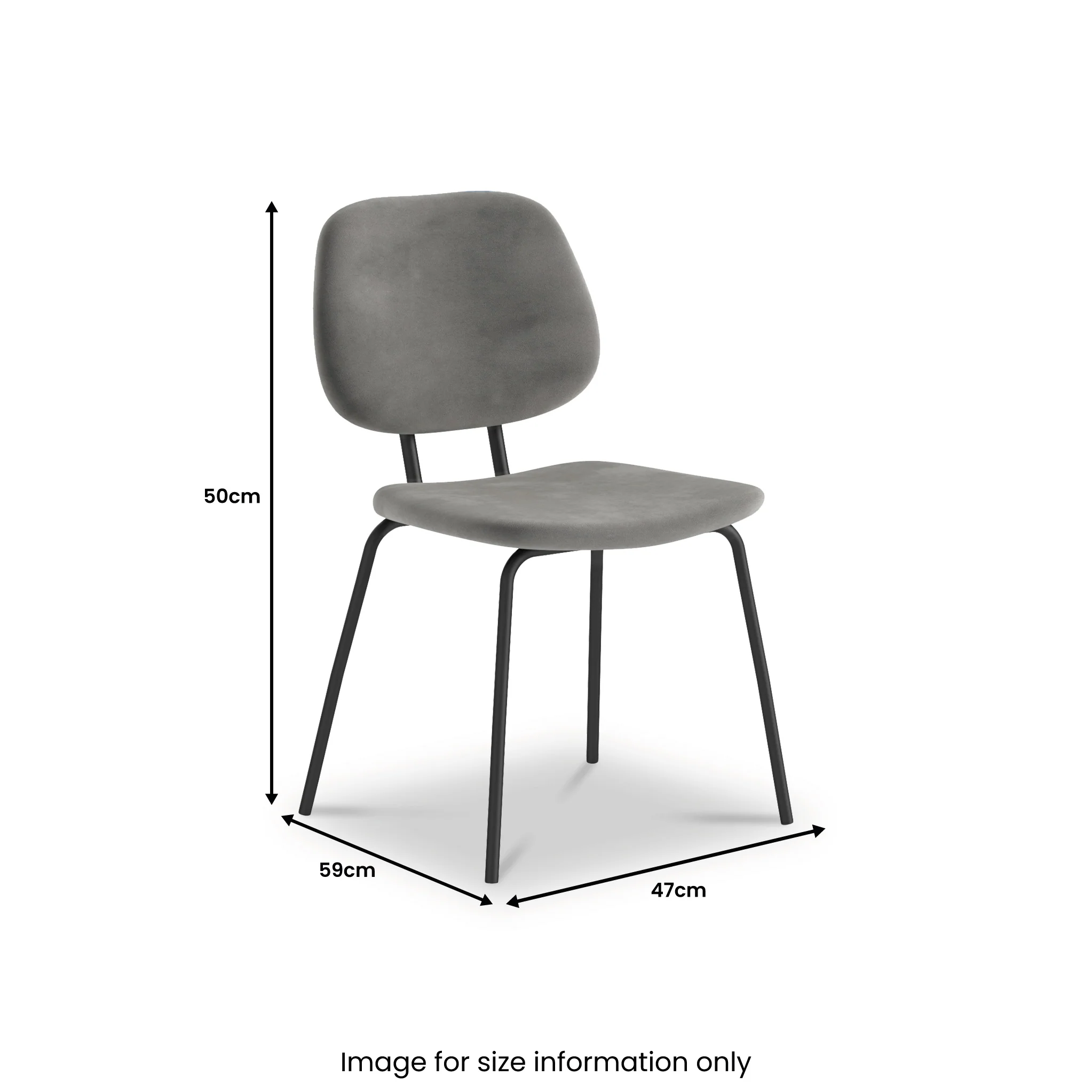 Keswick Grey Velvet Dining Chair - Image 3