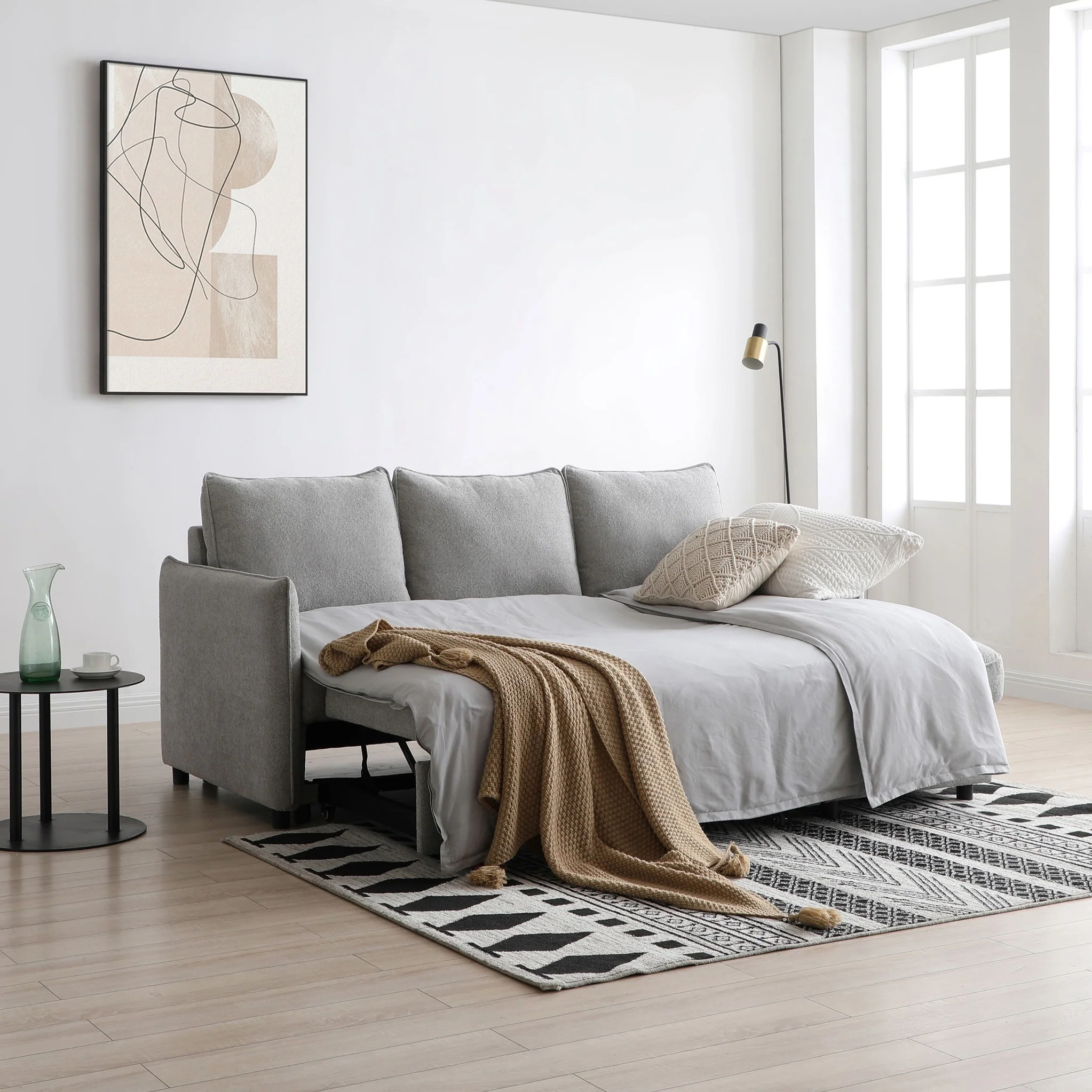 Keya Boucle Pop Up Chaise Sofa Bed - Image 2