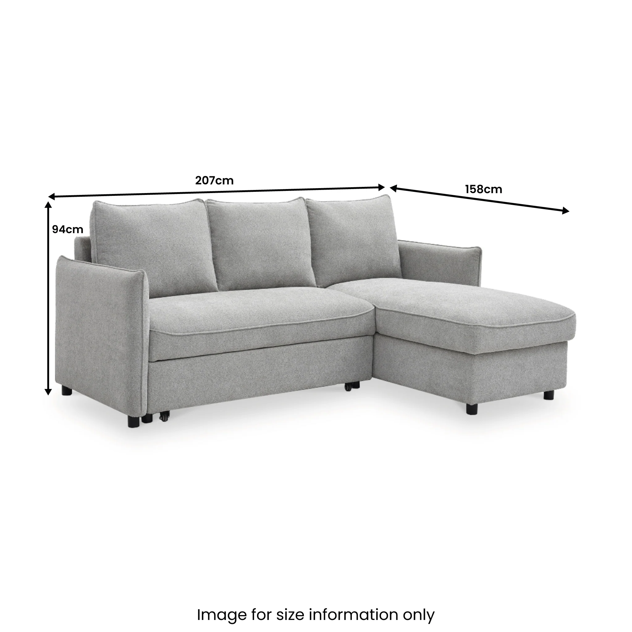 Keya Boucle Pop Up Chaise Sofa Bed - Image 8