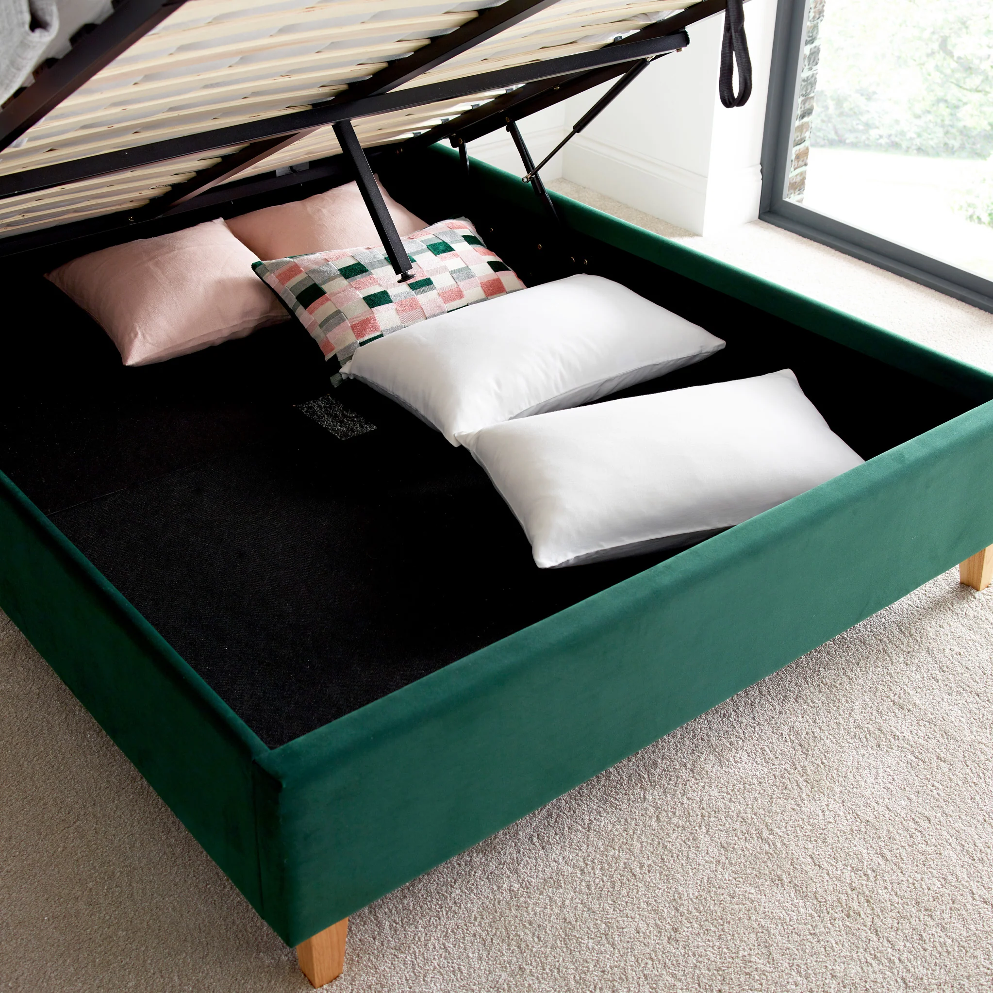 Kia Velvet Ottoman Bed - Image 3