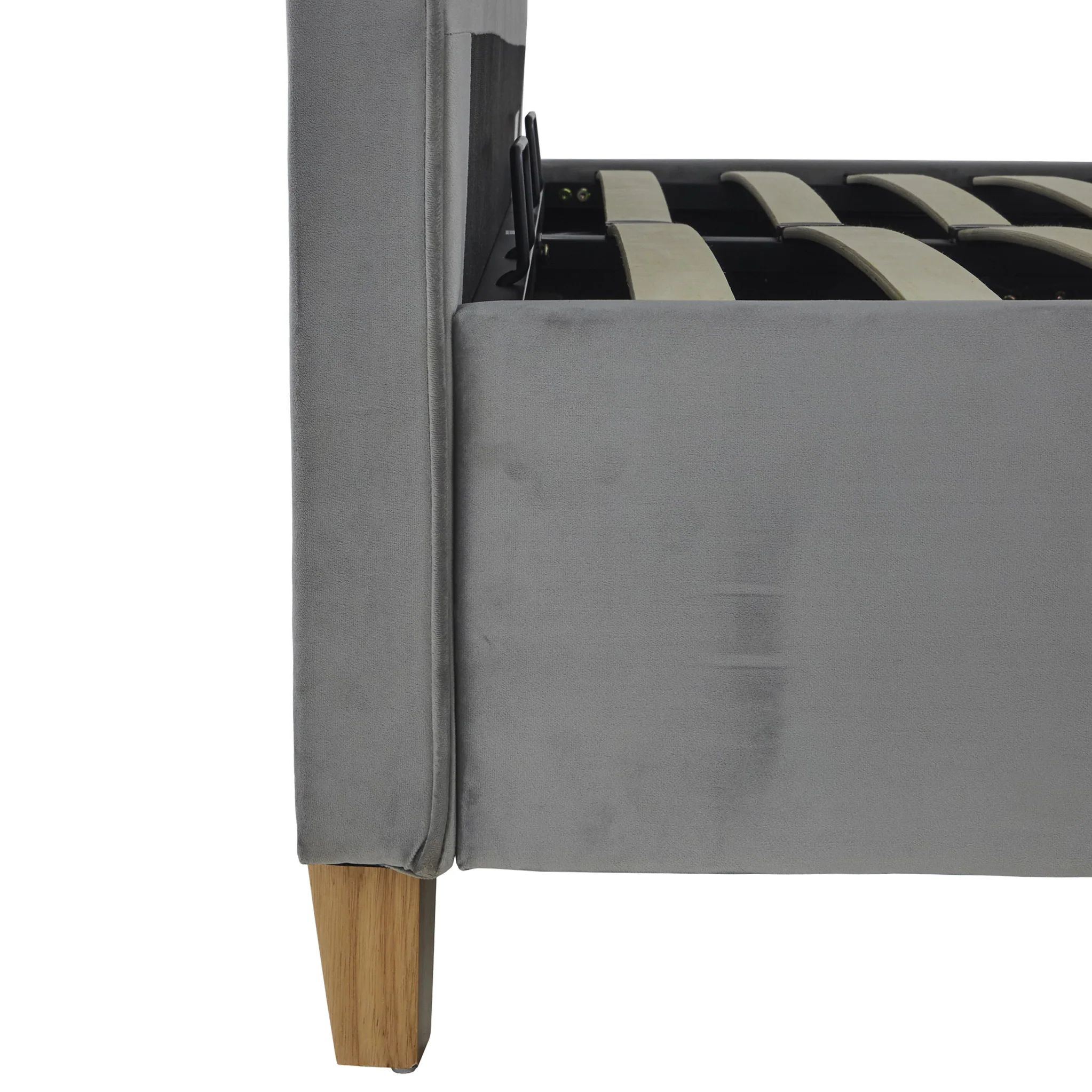 Kia Velvet Ottoman Storage Bed Frame - Image 11