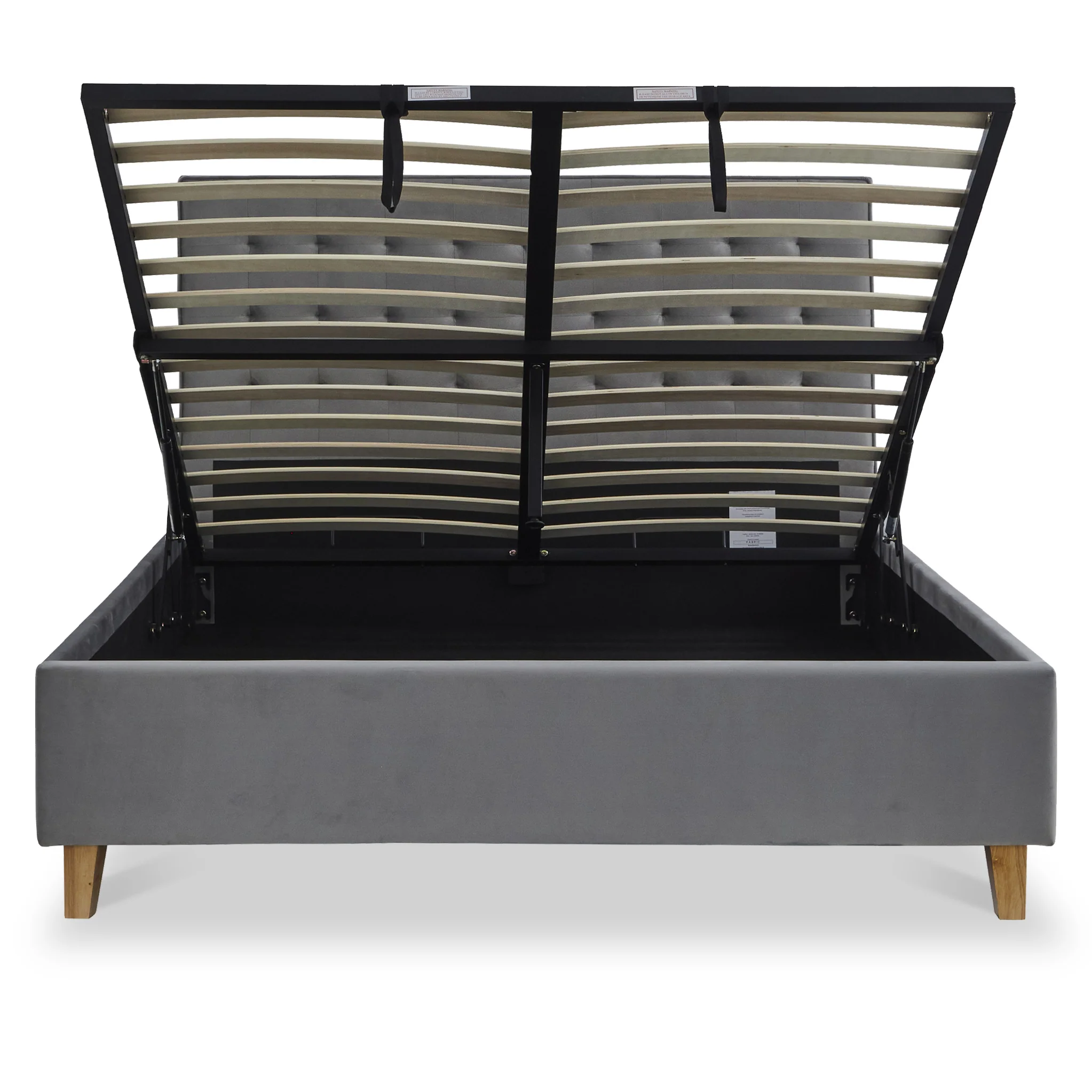 Kia Velvet Ottoman Storage Bed Frame - Image 14
