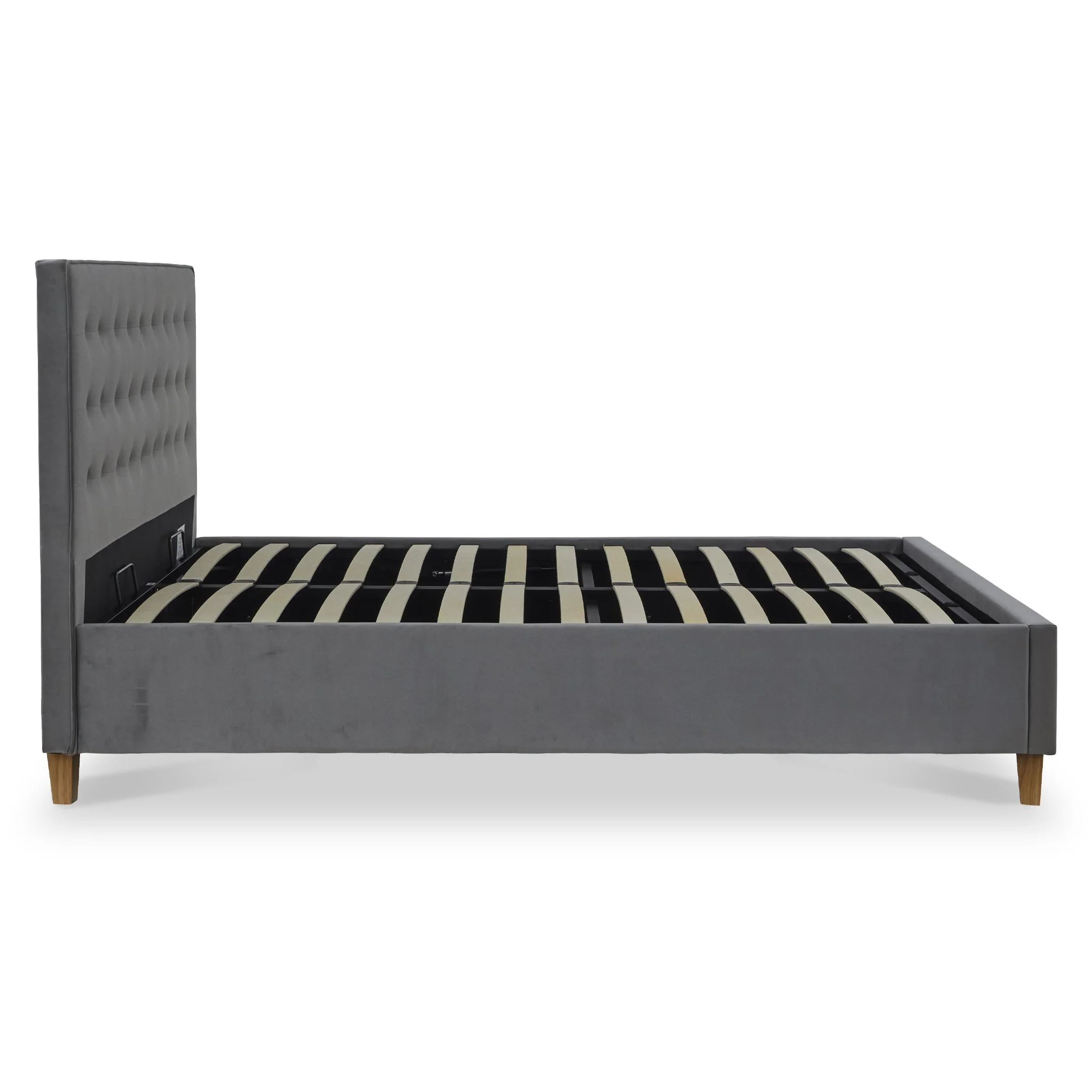 Kia Velvet Ottoman Storage Bed Frame - Image 15