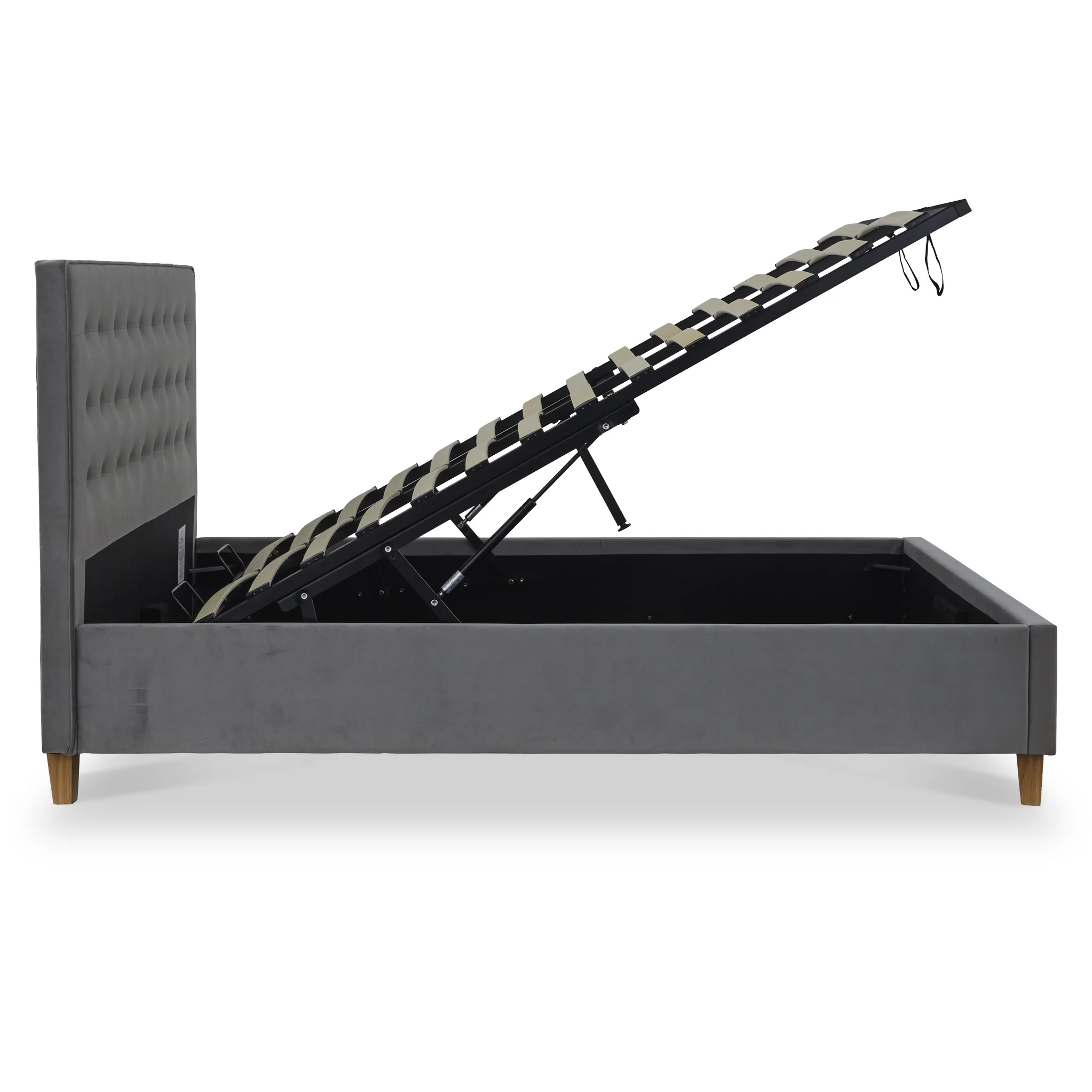 Kia Velvet Ottoman Storage Bed Frame - Image 16