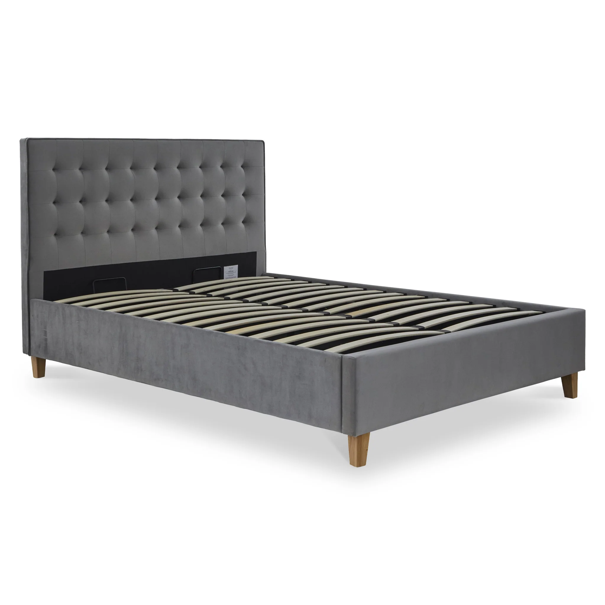 Kia Velvet Ottoman Storage Bed Frame - Image 3