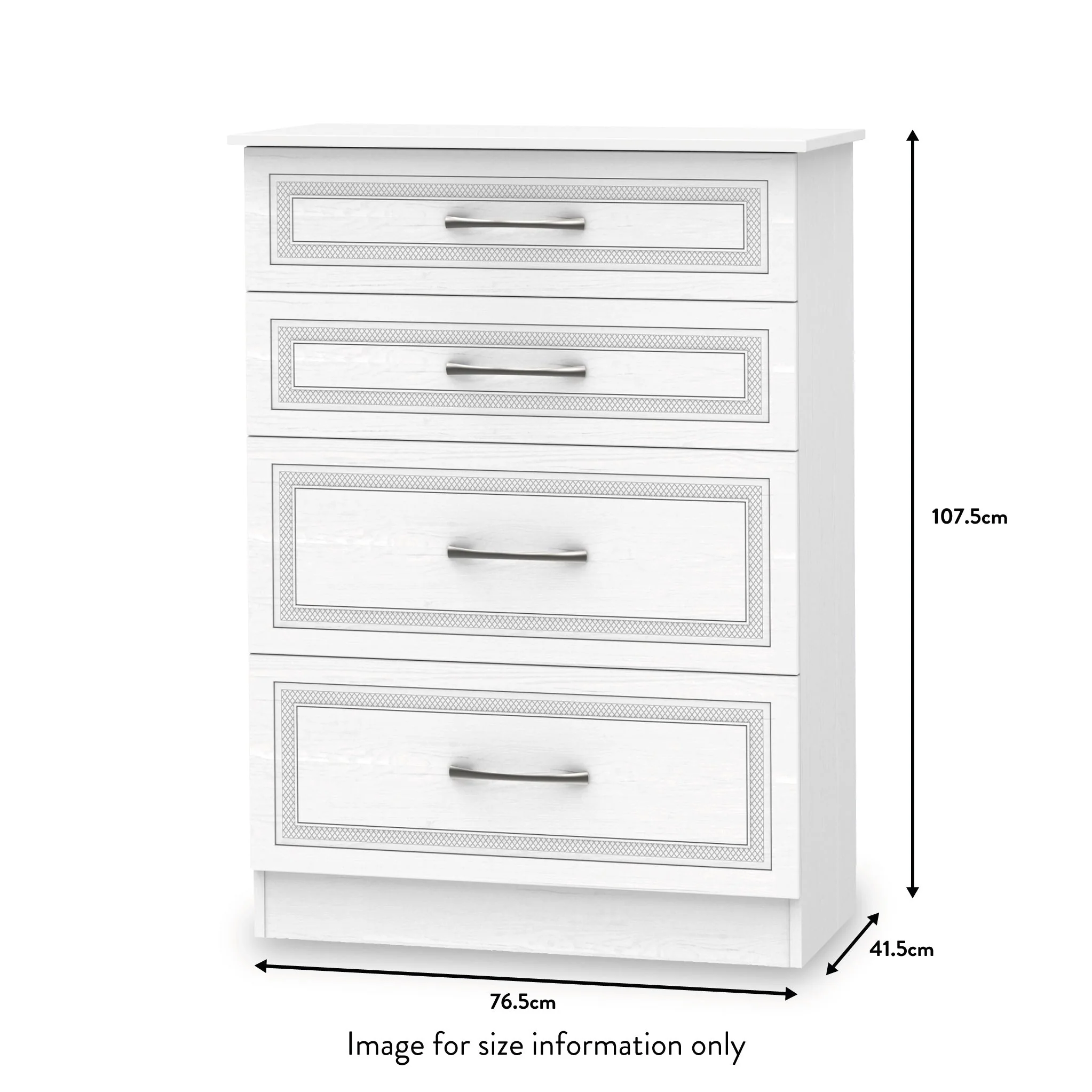 Killgarth White 4 Drawer Deep Chest - Image 8