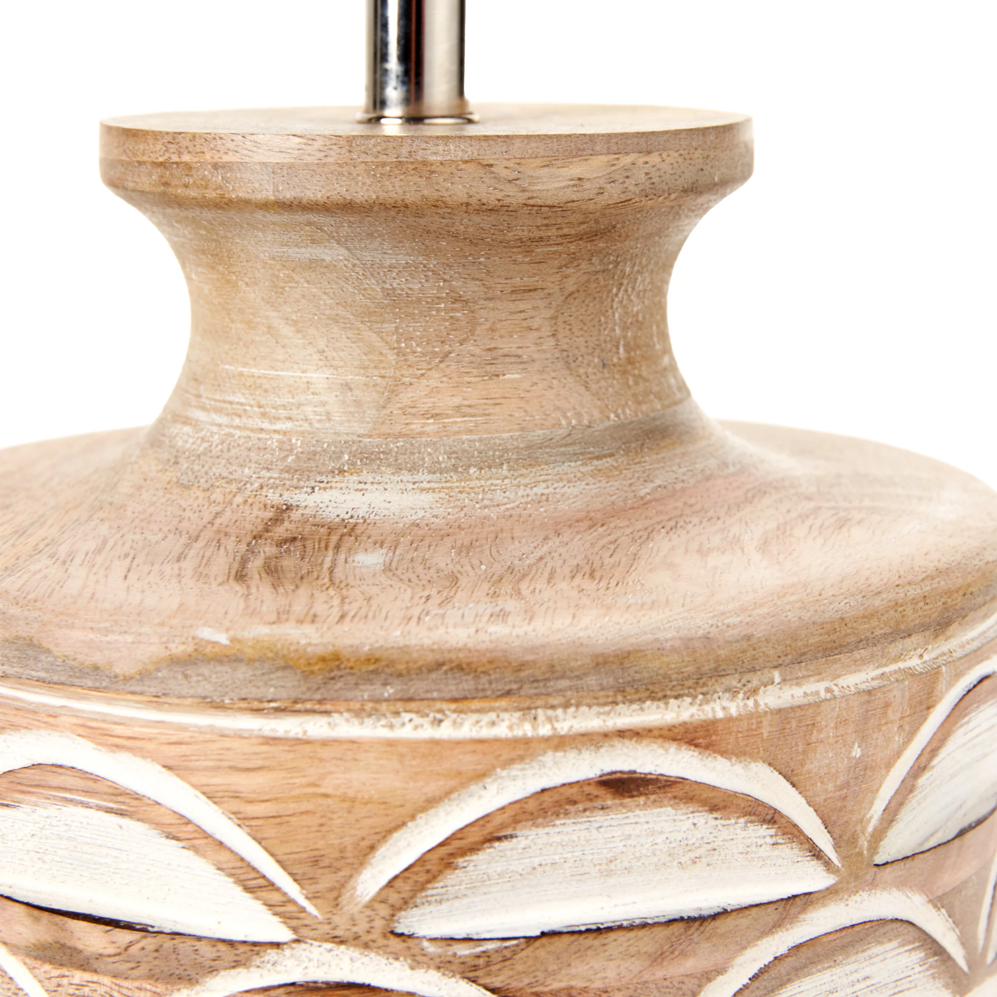 Kingsbury White Wash Carved Wood Table Lamp - Image 6